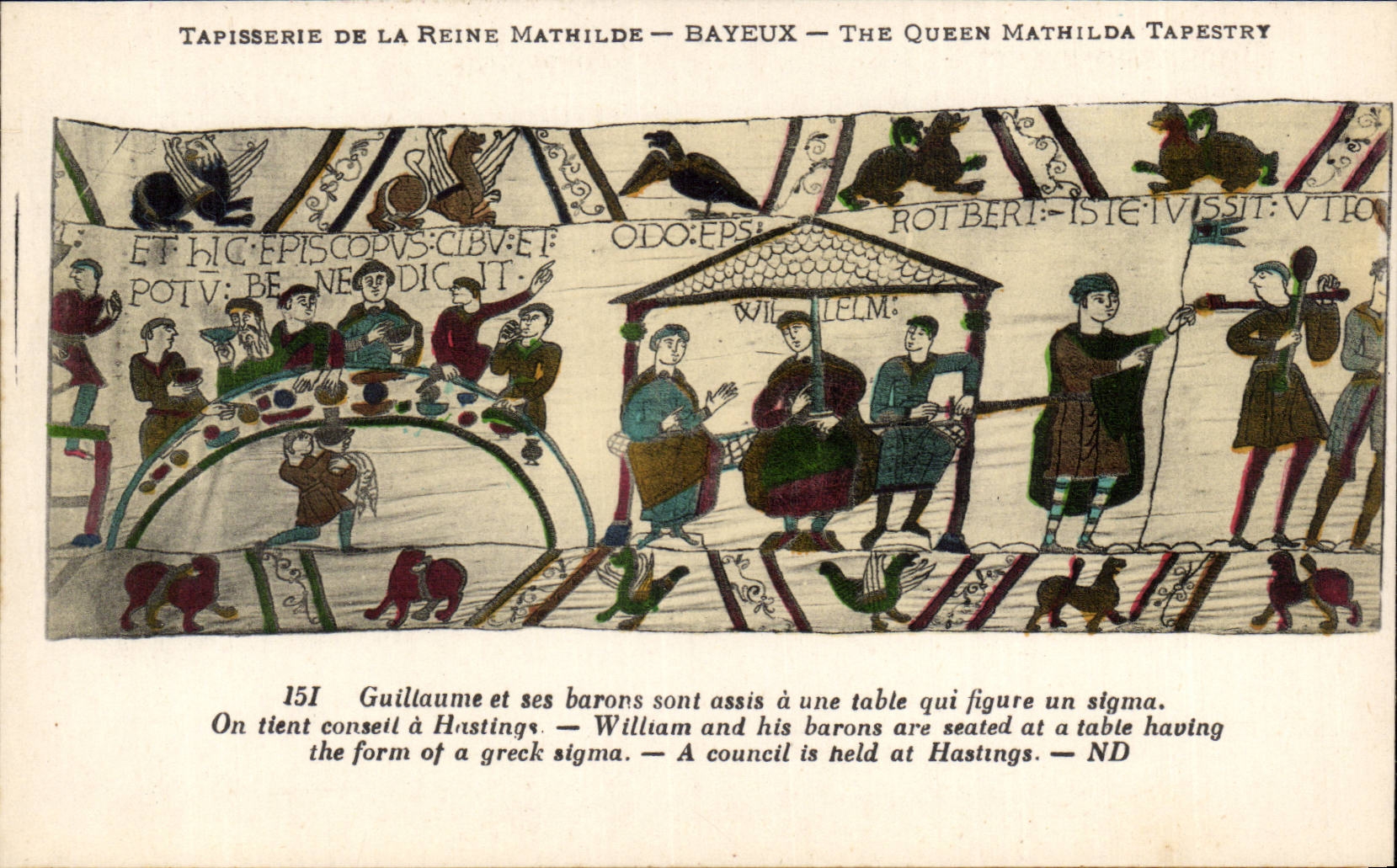 CPA Bayeux Tapisserie of the Mathilde queen the meats cook the servants of table fulfill their functions