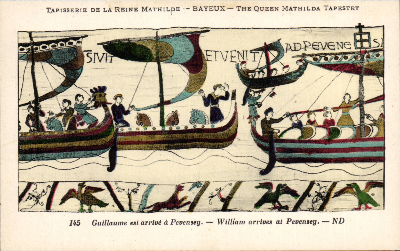CPA Bayeux Tapisserie of the Mathilde queen the fleet moves towards England