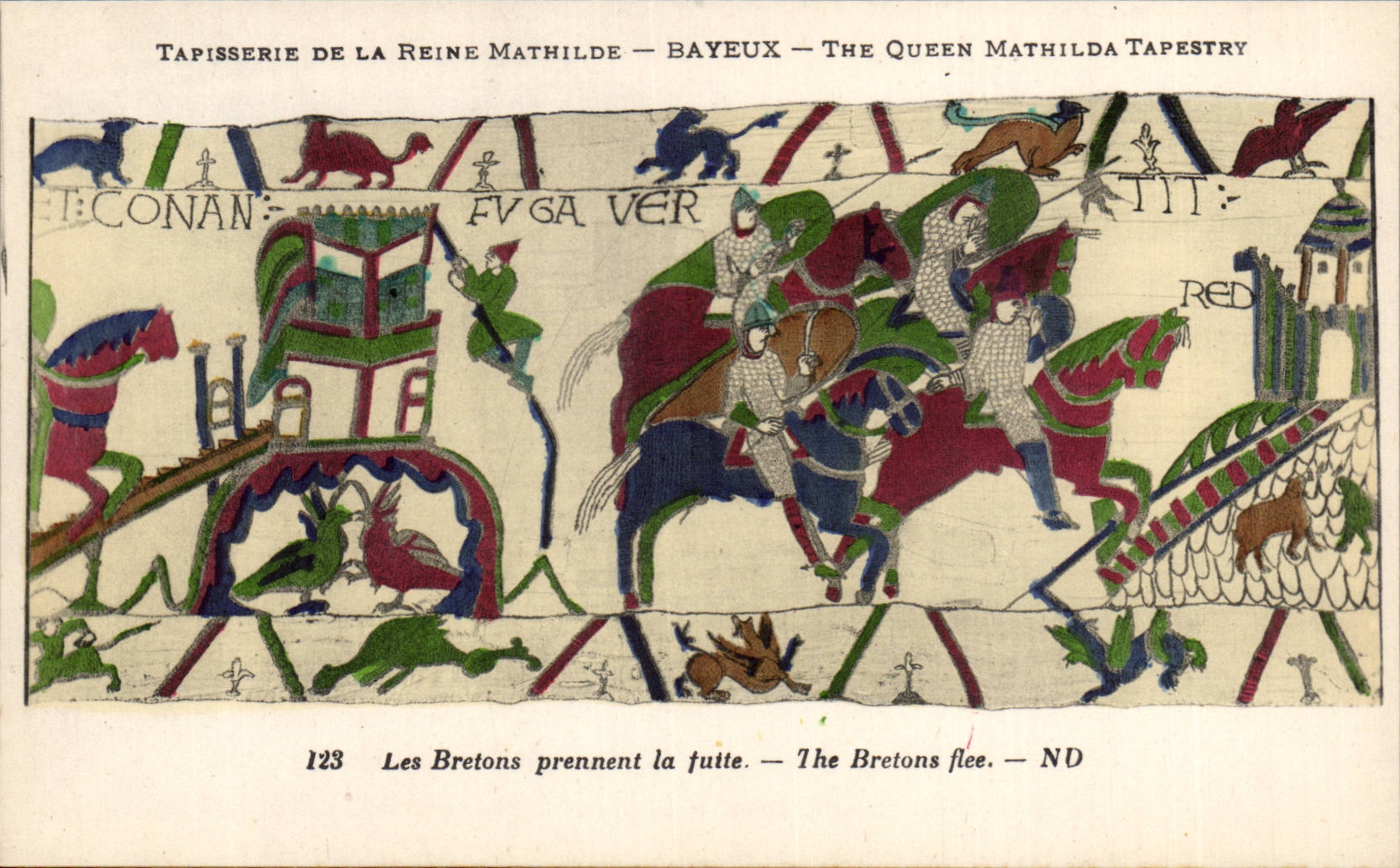 CPA Bayeux Tapisserie of the Mathilde queen the Breton ones escape