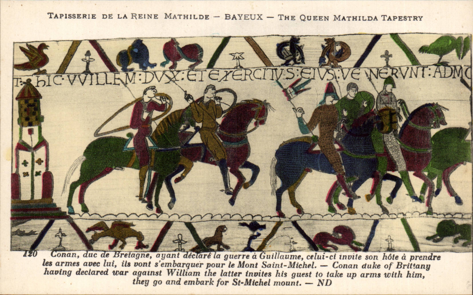 CPA Bayeux Tapisserie of the queen Mathilde Conan Duc of Brittany having declares the war has Guillaume