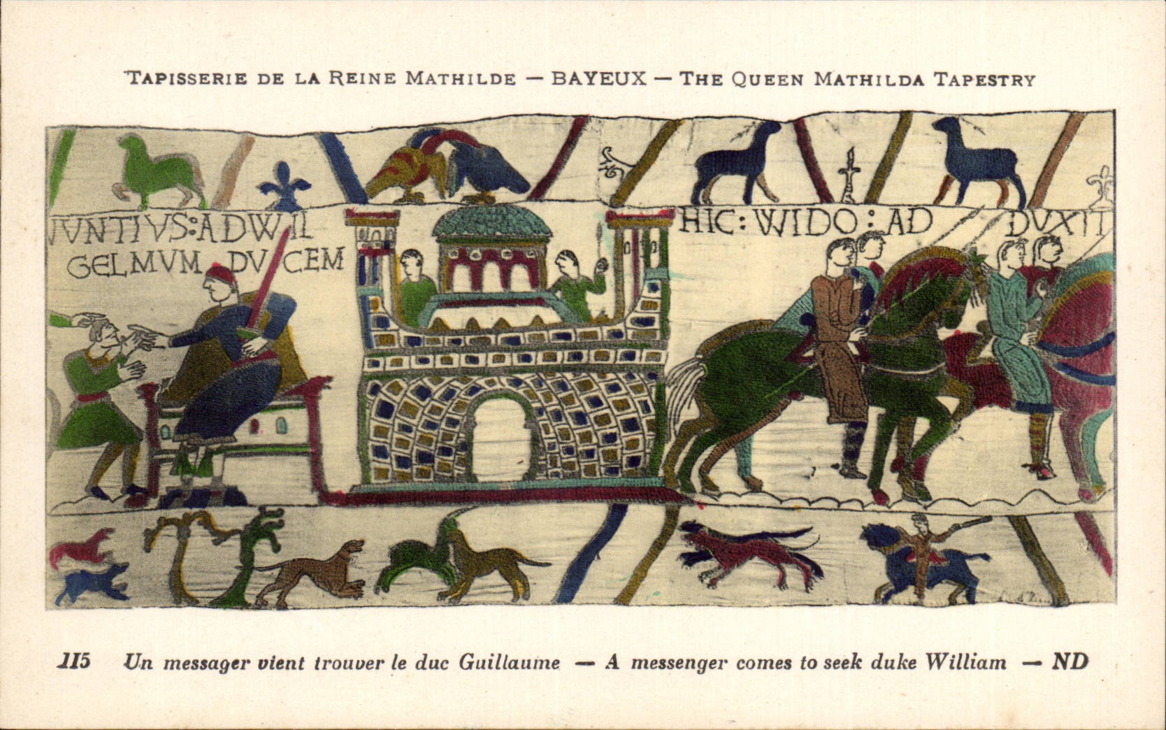 CPA Bayeux Tapisserie of the Queen a messenger comes to find the duke Guillaume