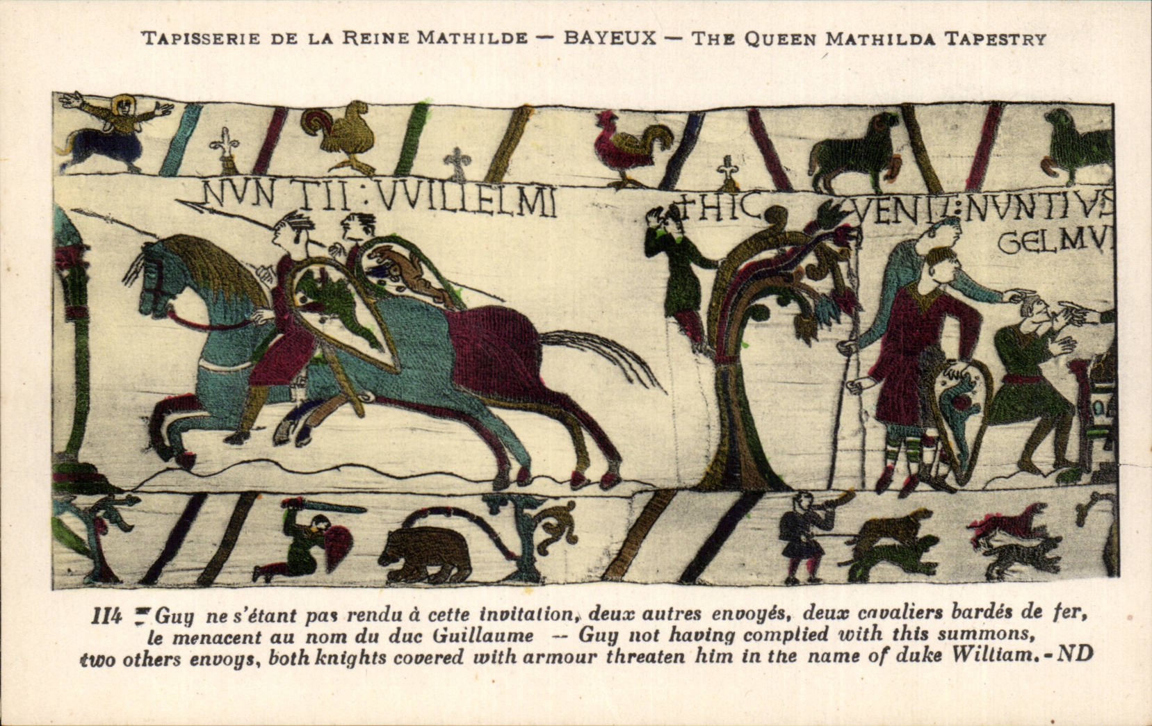 CPA Bayeux Tapisserie of the Guy Queen not being returned has this invitation