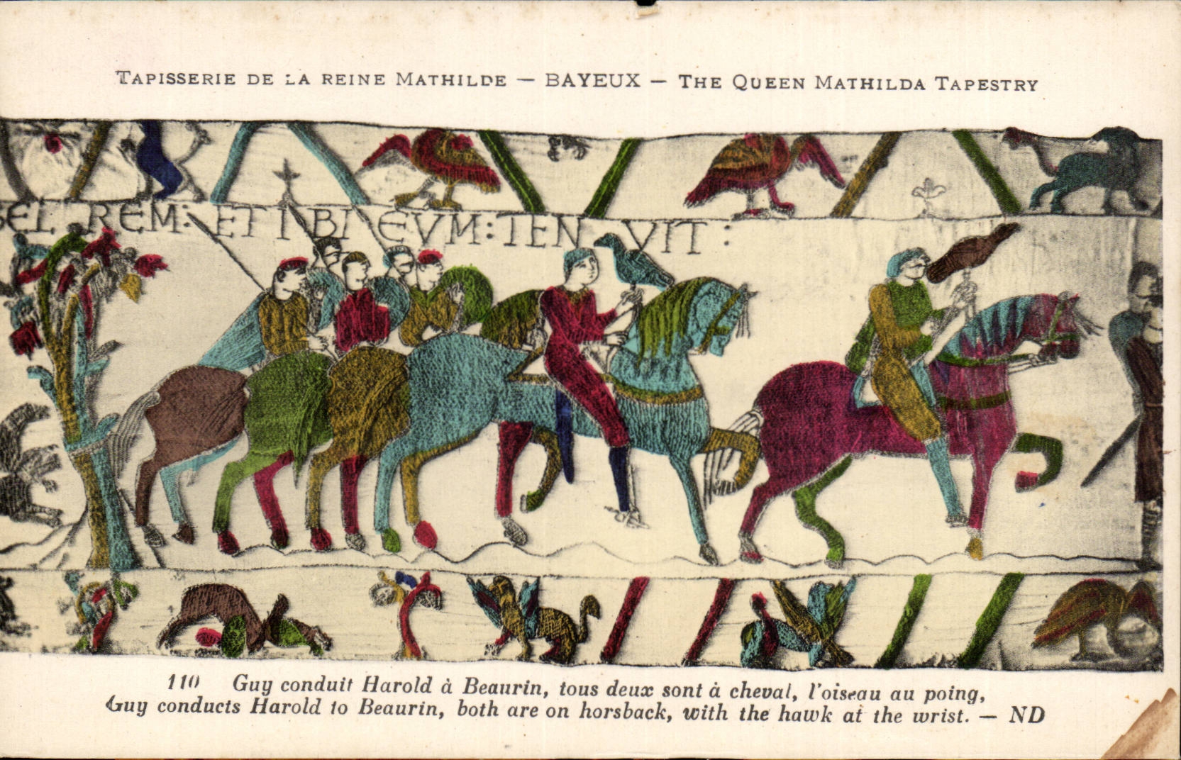 CPA Bayeux Tapisserie of the Guy Queen leads Harold has Beaurin