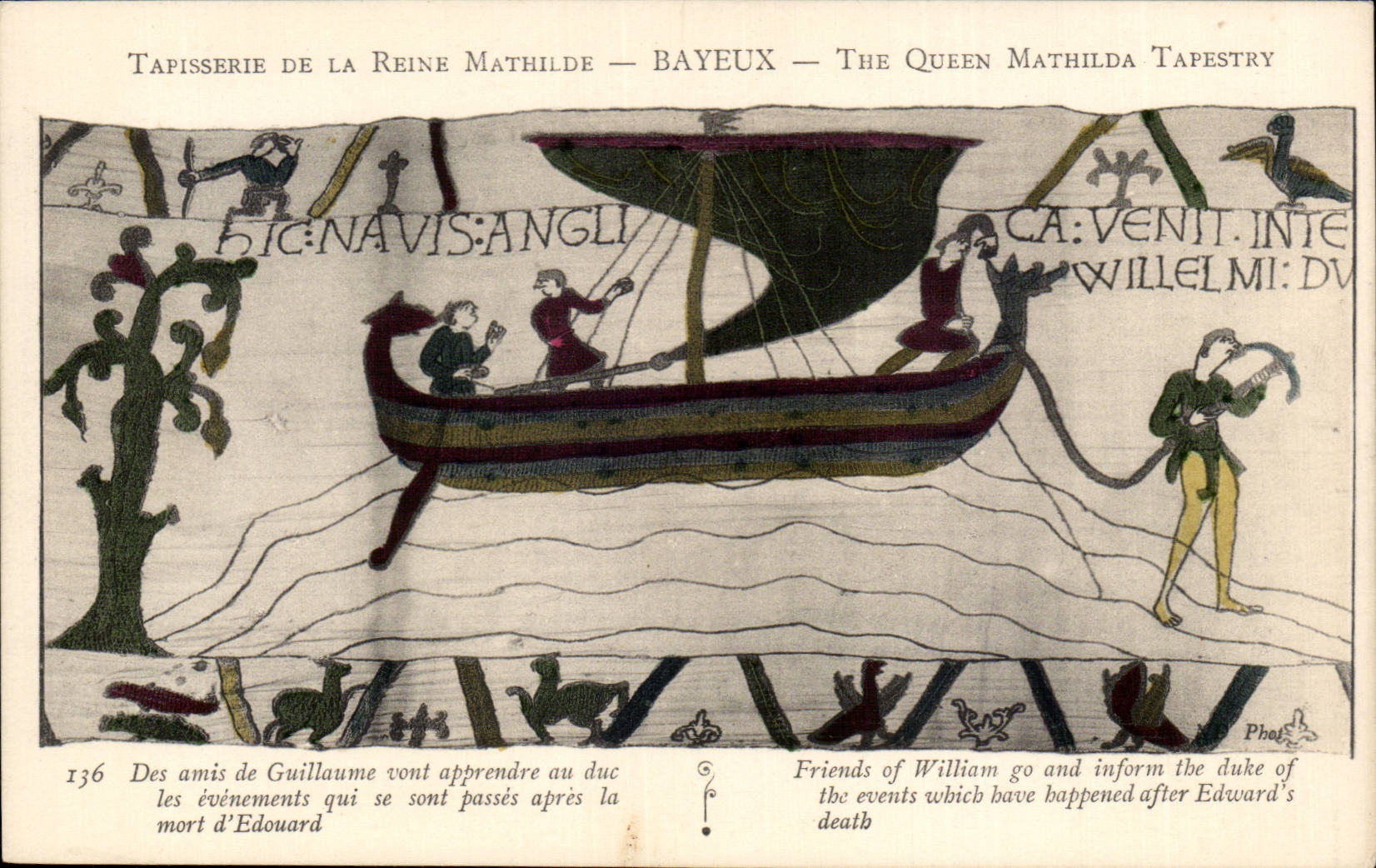 CPA Bayeux Tapisserie of the Mathilde Queen Of the friends of Guillaume will learn to the duke the events which are master keys