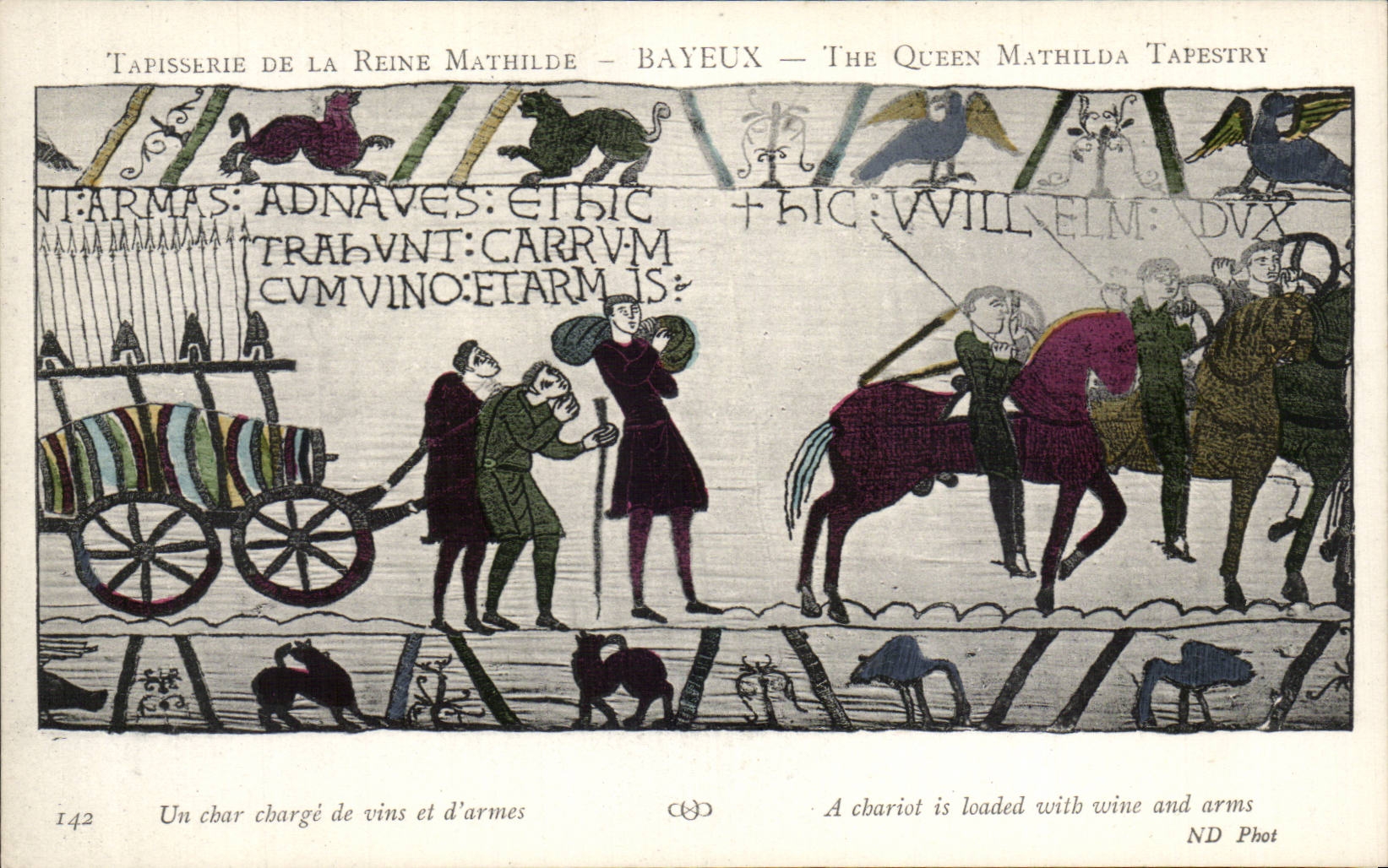 CPA Bayeux Tapisserie de Reine Mathilde Un char charge de vins et d'armes