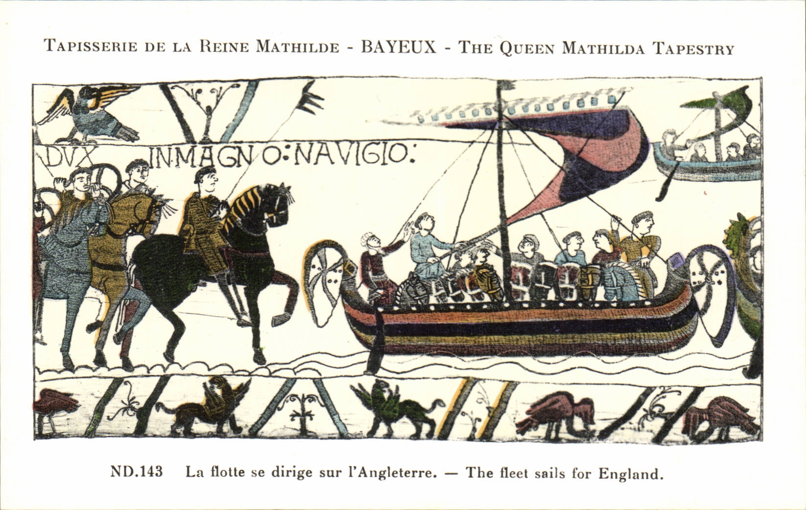 CPA Bayeux Tapisserie de Reine Mathilde La flotte se dirige vers l'Angleterre 