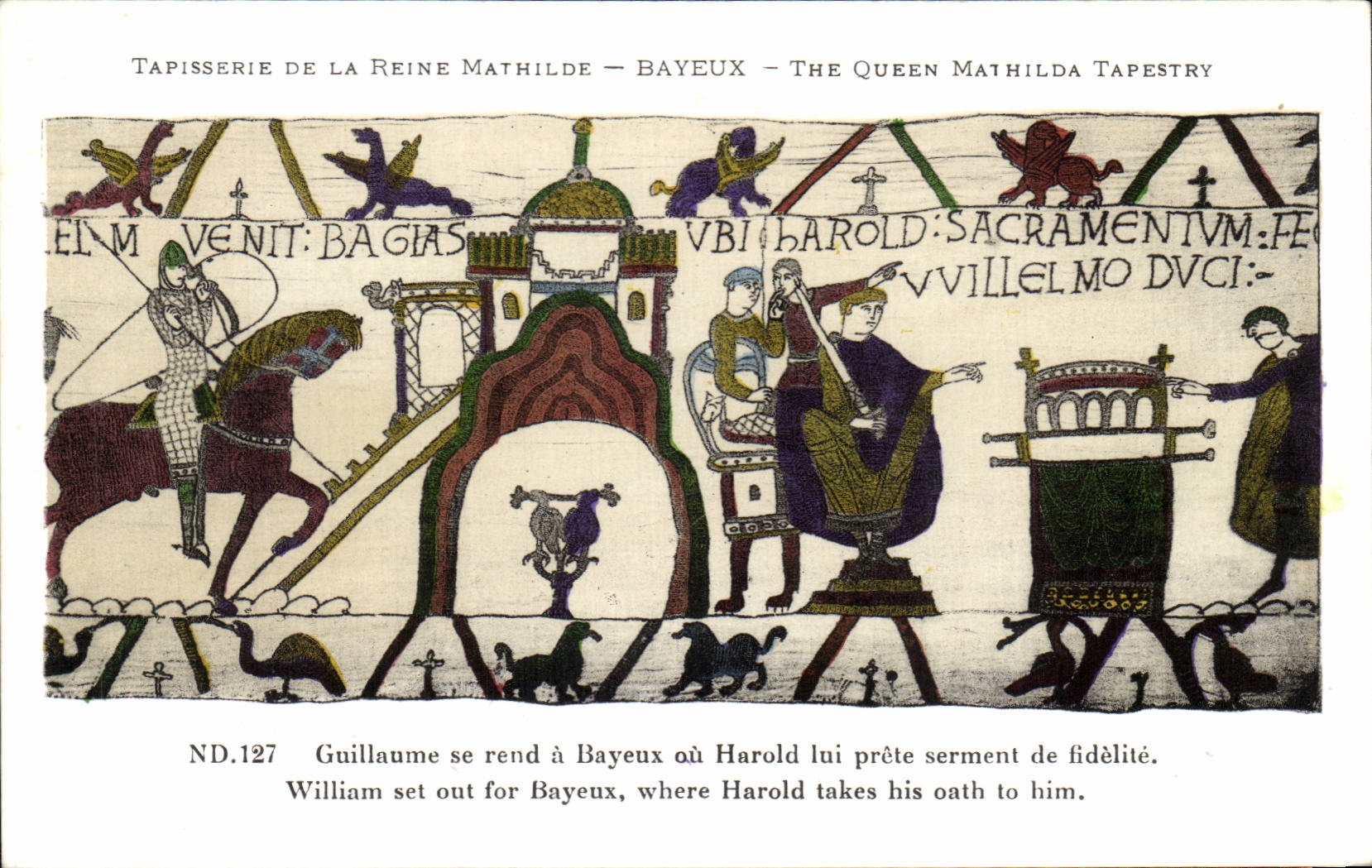 CPA Bayeux Tapisserie de Reine Mathilde Guillaume se rend a Bayeux