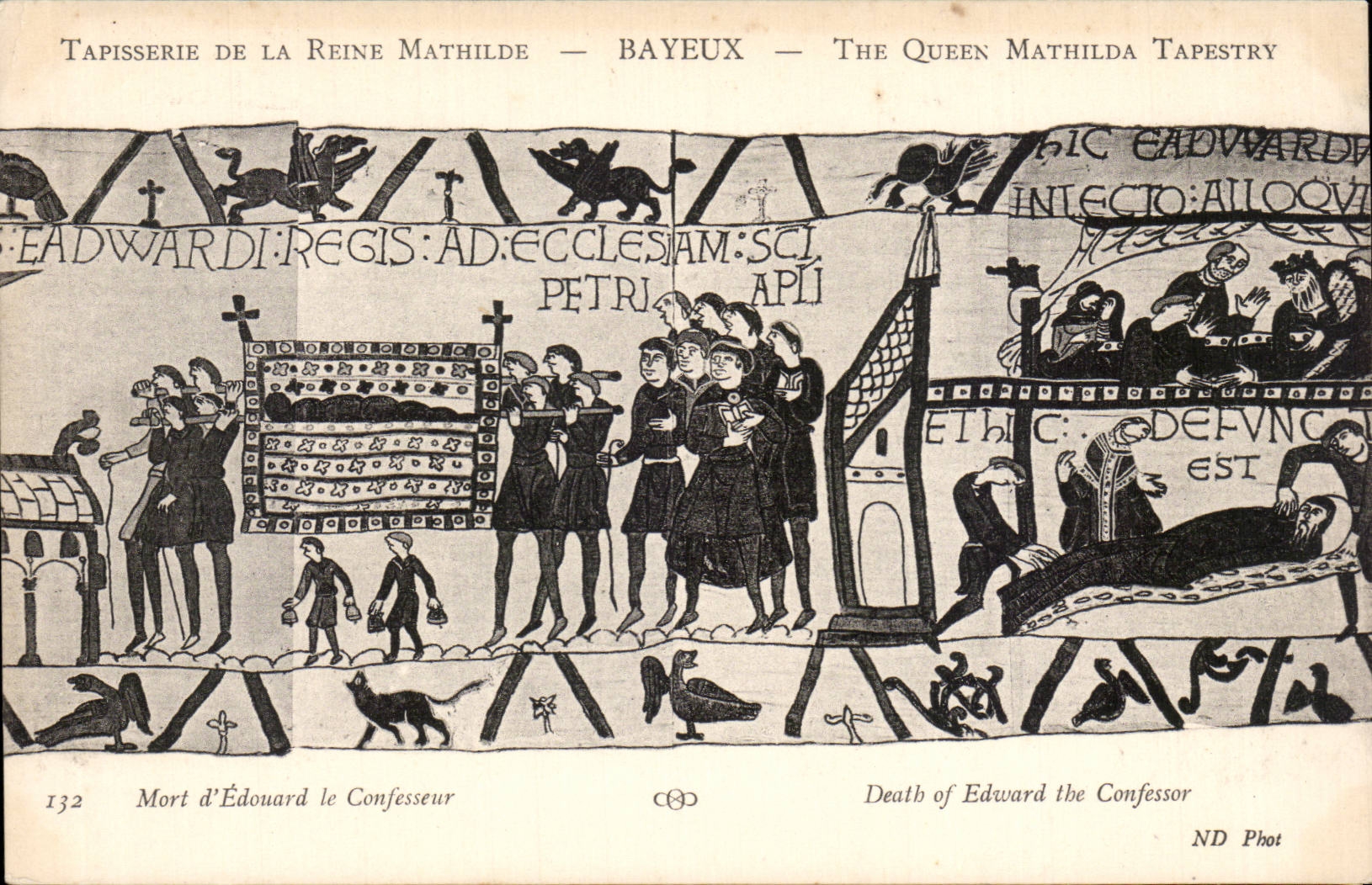 CPA Bayeux Tapisserie de la reine Mathilde Mort d'Edouard le Confesseur