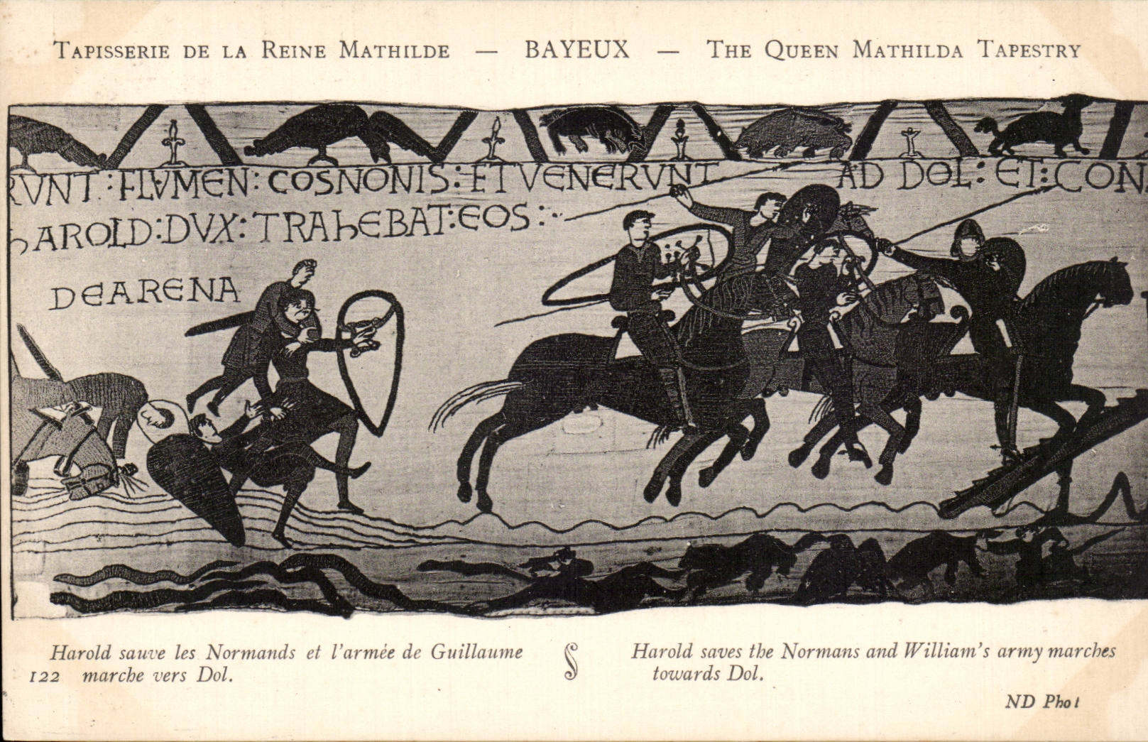CPA Bayeux Tapisserie de la reine Mathilde Harold sauve les Normands et l'armee de Guillaume marche vers Dol