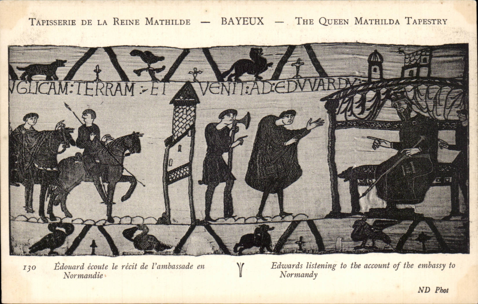 CPA Bayeux Tapisserie de la reine Mathilde Edouard ecoute le recit de l'ambassade en Normandie