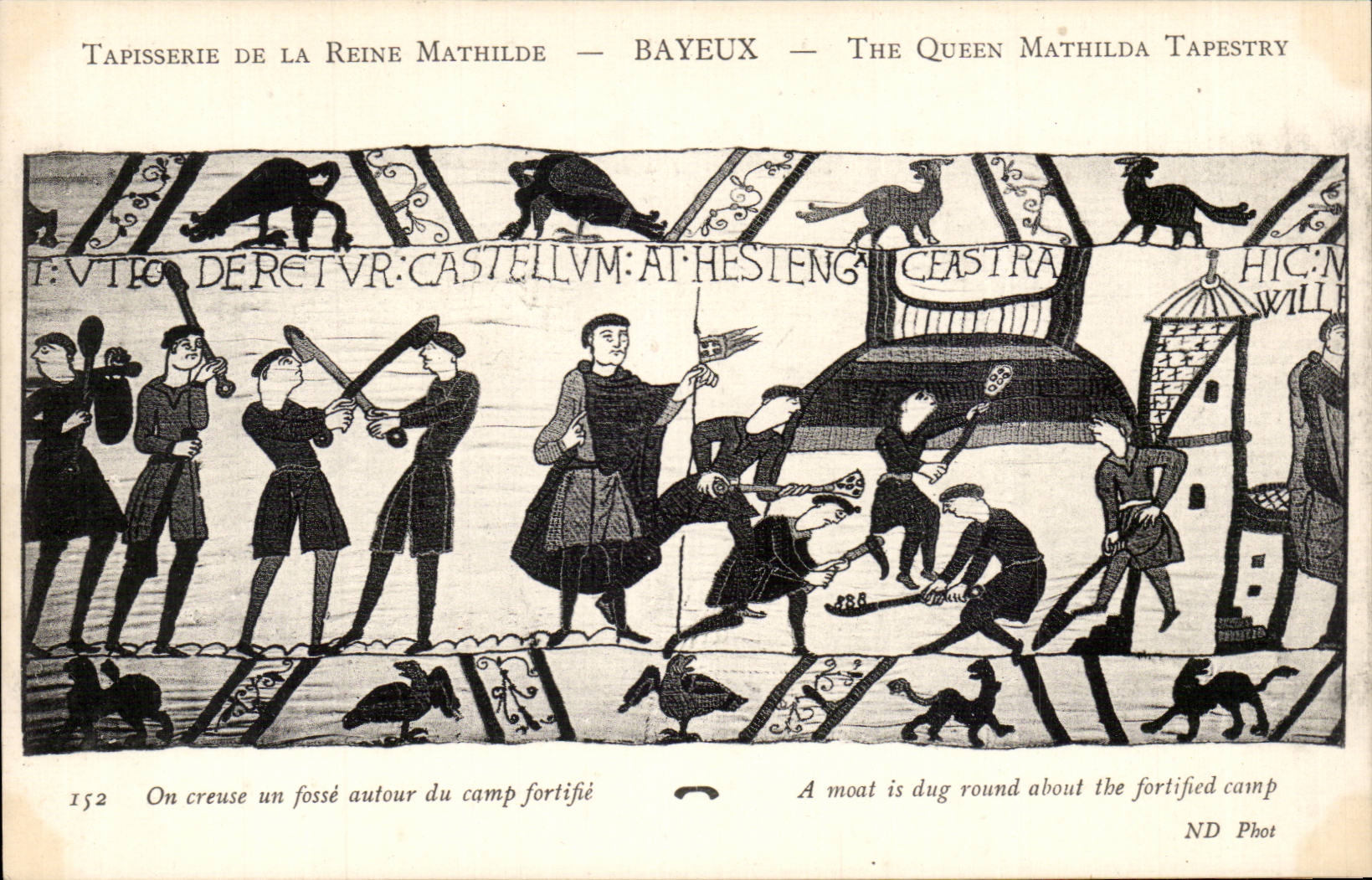 CPA Bayeux Tapisserie de la reine Mathilde On creuse un fond autour du camp fortifie