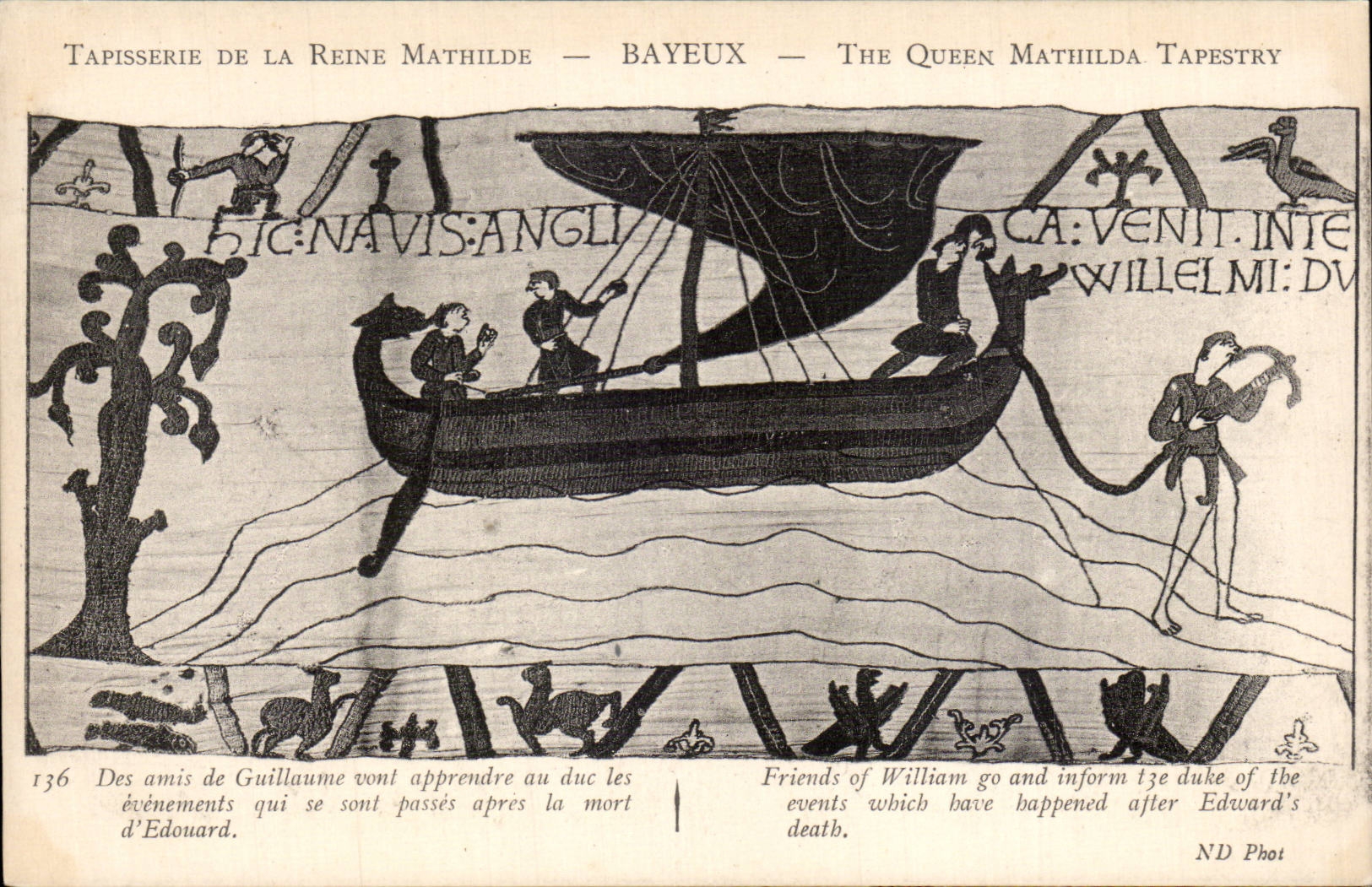 CPA Bayeux Tapisserie de la reine Mathilde Des amis de Guillaume vont apprendre au duc les evenements qui se sont passes apres 