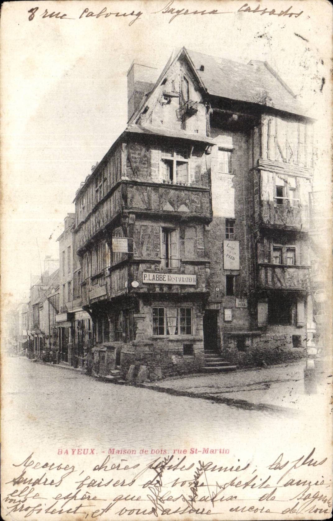 CPA Bayeux Haus von holzernem Street St Martin