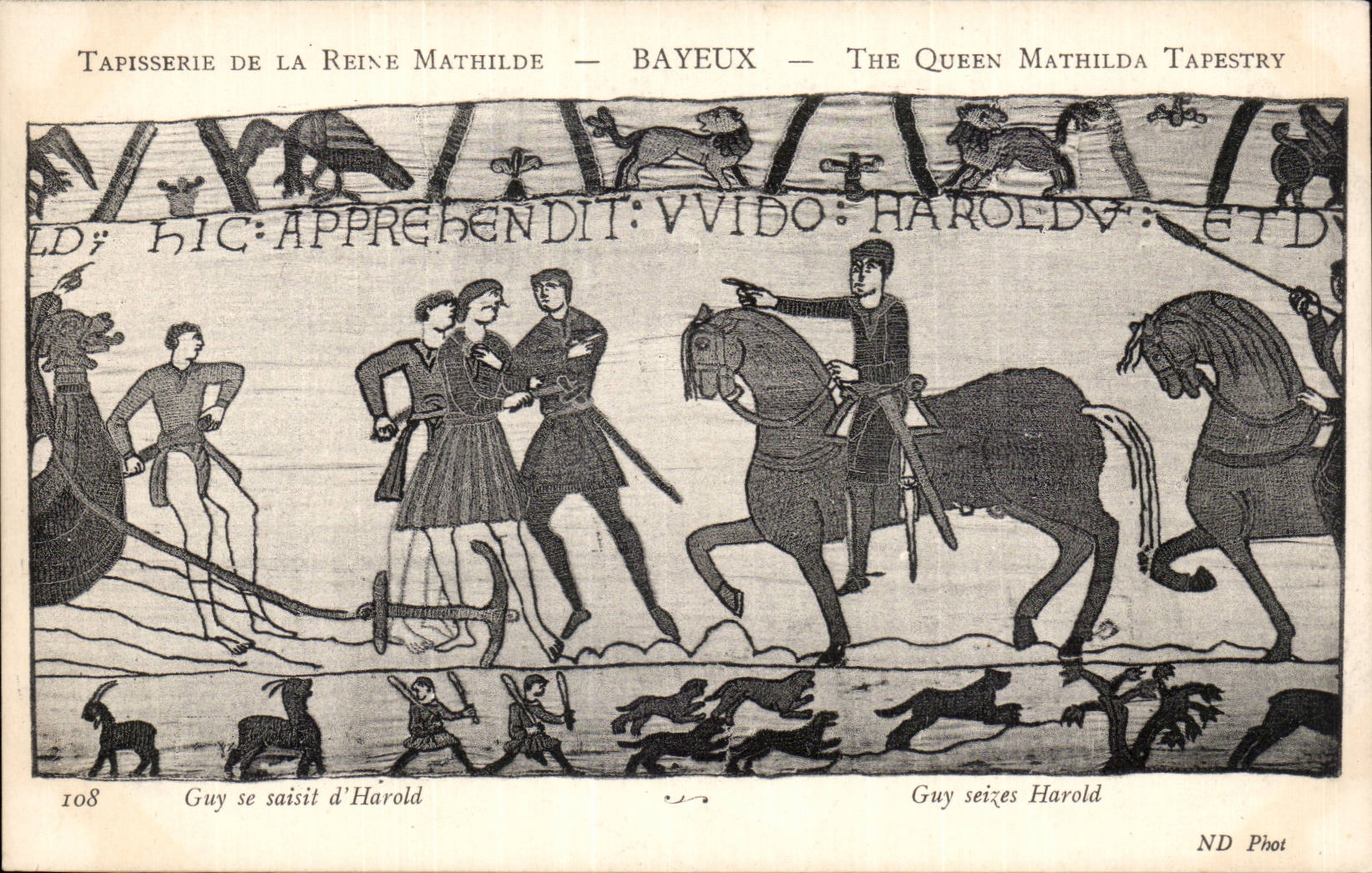 CPA Bayeux Tapisserie of the Queen Mathilde Guy is seized of Harold