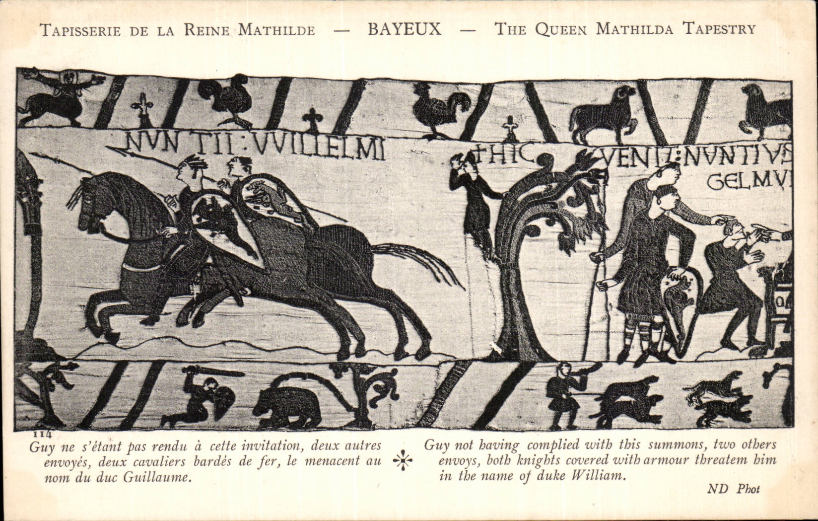 CPA Bayeux Tapisserie of the Queen Mathilde Guy did not go has this invitation