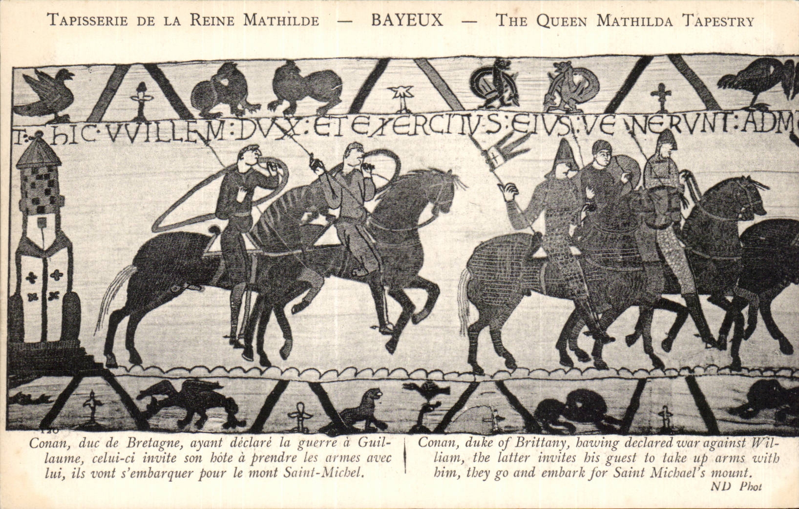 CPA Bayeux Tapisserie of the Queen Mathilde Conan duke of Brittany having declares the war has Guillaume