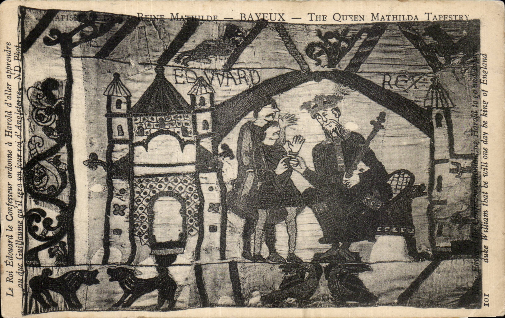 CPA Bayeux Tapisserie of the Mathilde Queen king Edouard the Confessor orders has Harold to go to learn to the duke