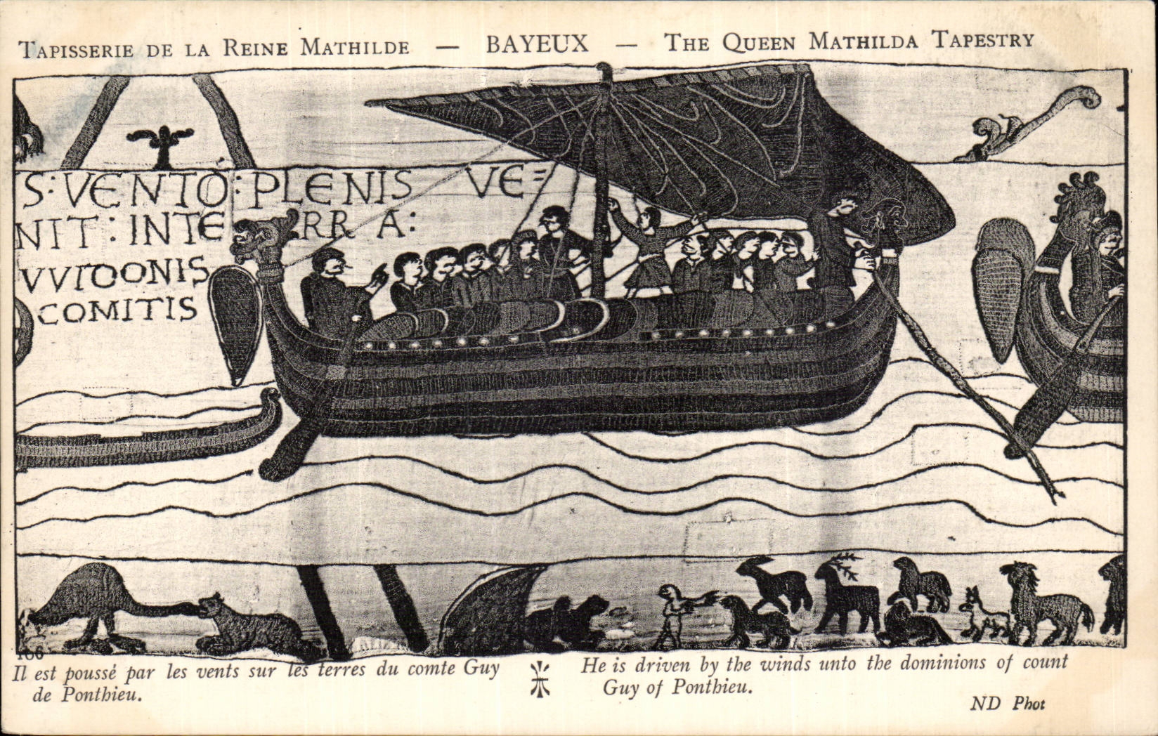 CPA Bayeux Tapisserie of the Queen It is growth by the winds on the grounds of the count Guy de Ponthieu