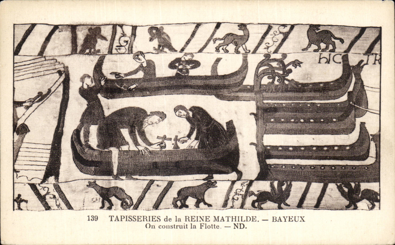 CPA Bayeux Tapisserie of the Queen Mathilde One builds the fleet