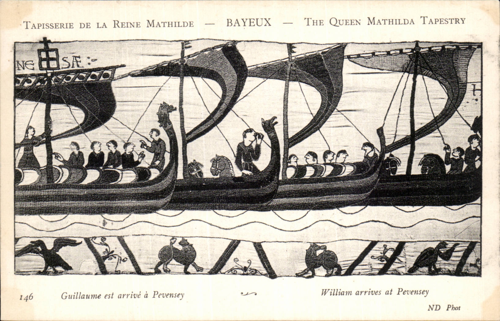 CPA Bayeux Tapisserie of the Queen Mathilde Guillaume east arrives has Pevensey