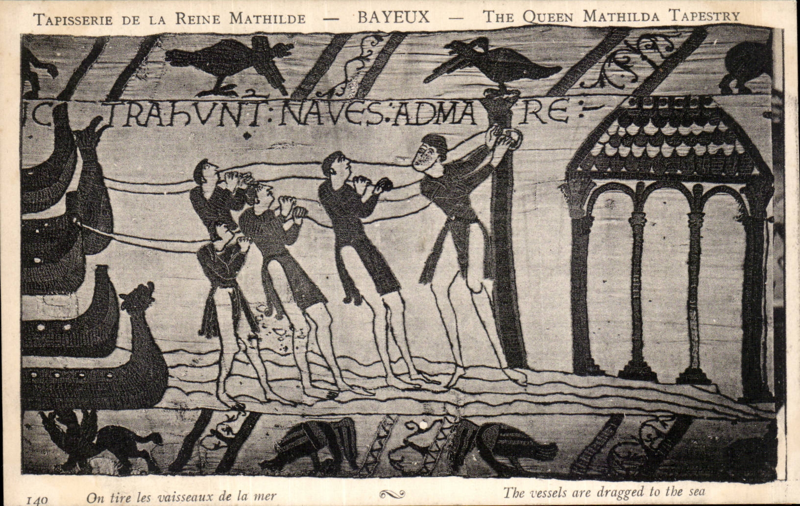 CPA Bayeux Tapisserie of the Queen Mathilde One draws the vessels from the sea
