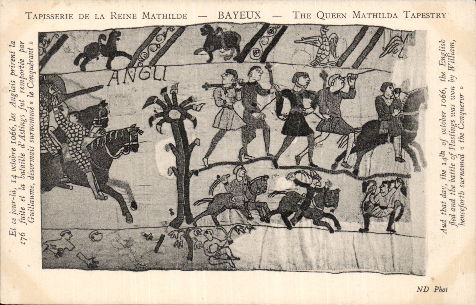 CPA Bayeux Tapisserie of the Queen Mathilde October 14th 1066 the English escaped