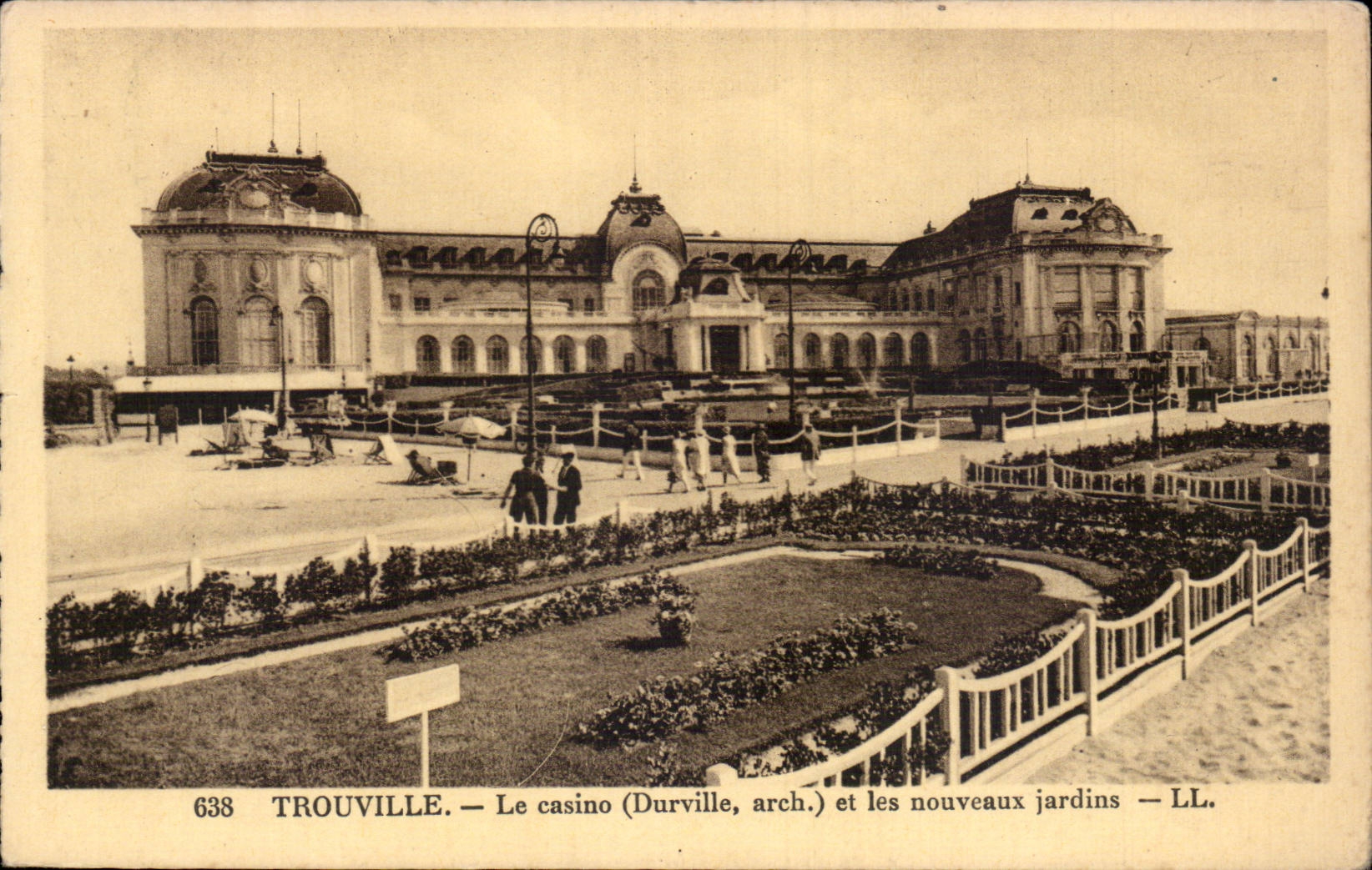 CPA Trouville the casino and new gardens