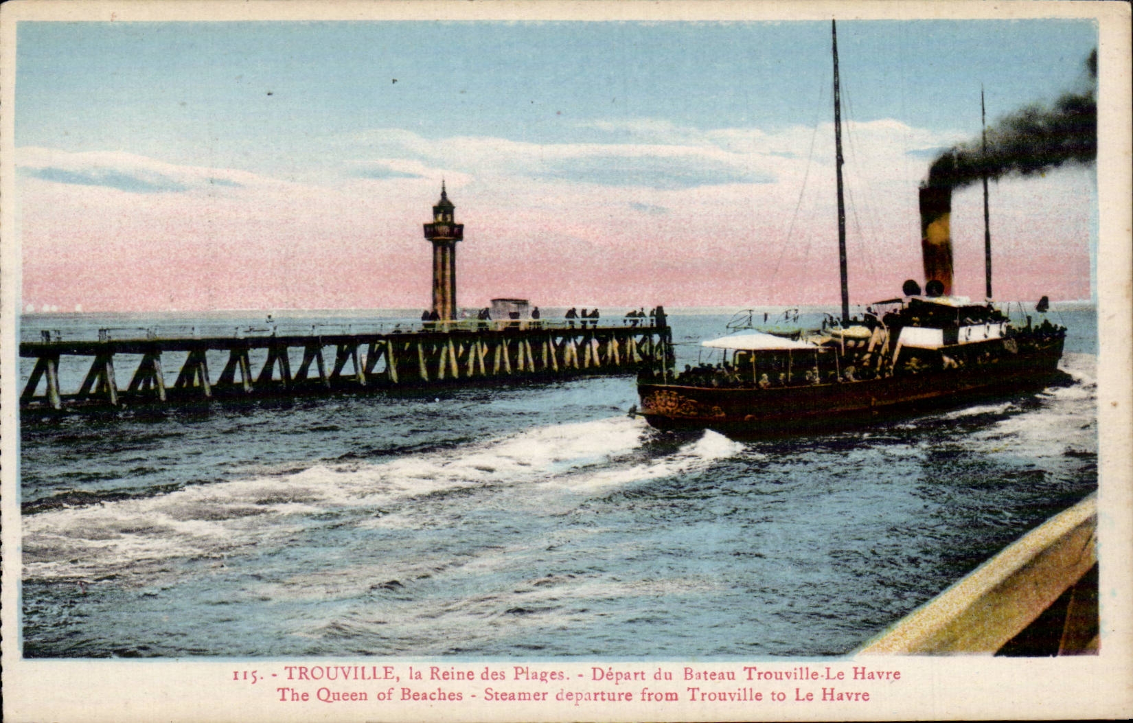 CPA Trouville Queen of the beaches Departure of the Trouville boat Le Havre