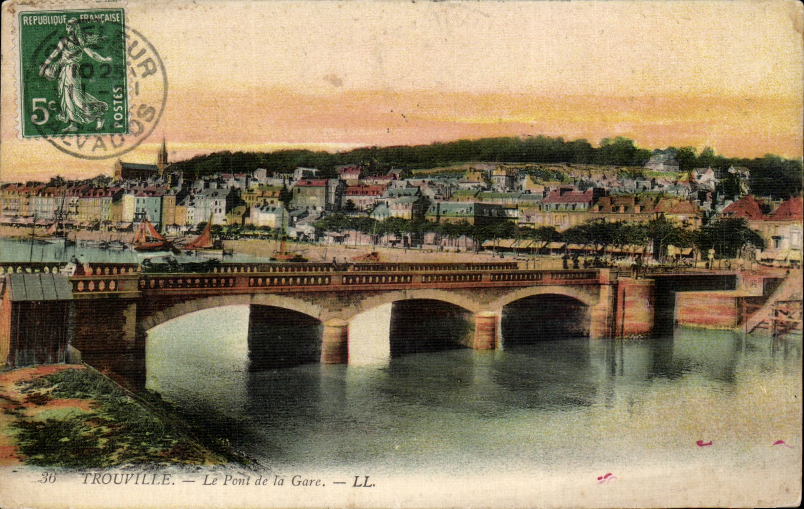 CPA Trouville the bridge of the station