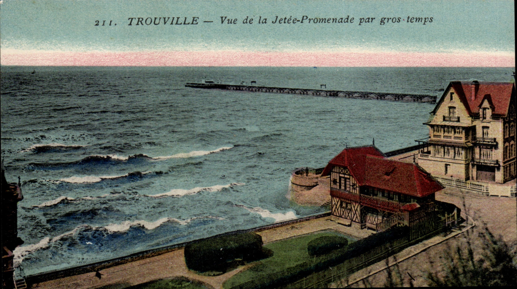 CPA Trouville Seen of the pier walk by heavy weather