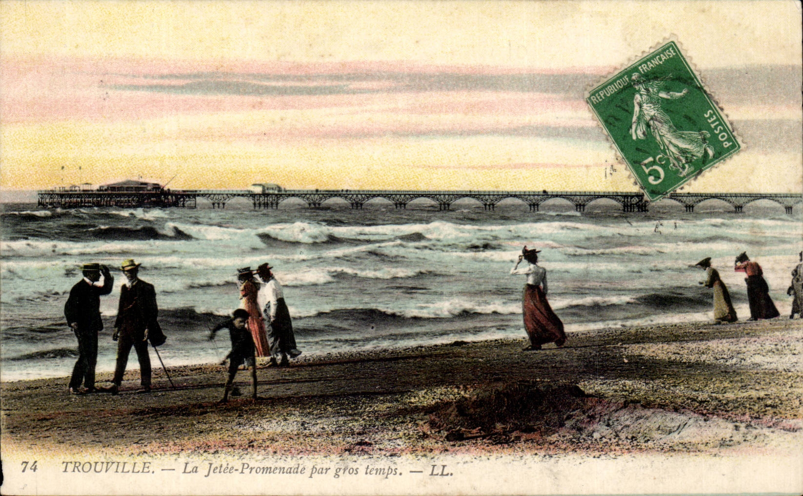 CPA Trouville the pier walk by heavy weather