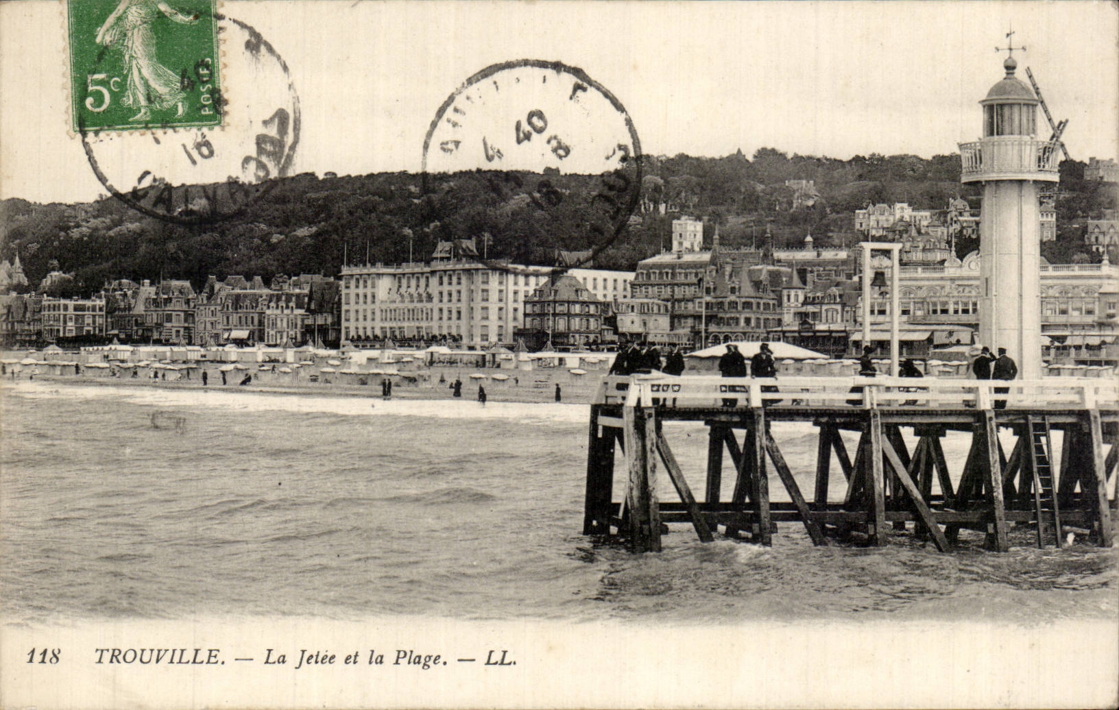 CPA Trouville the pier and the beach Lighthouse Lighthouse