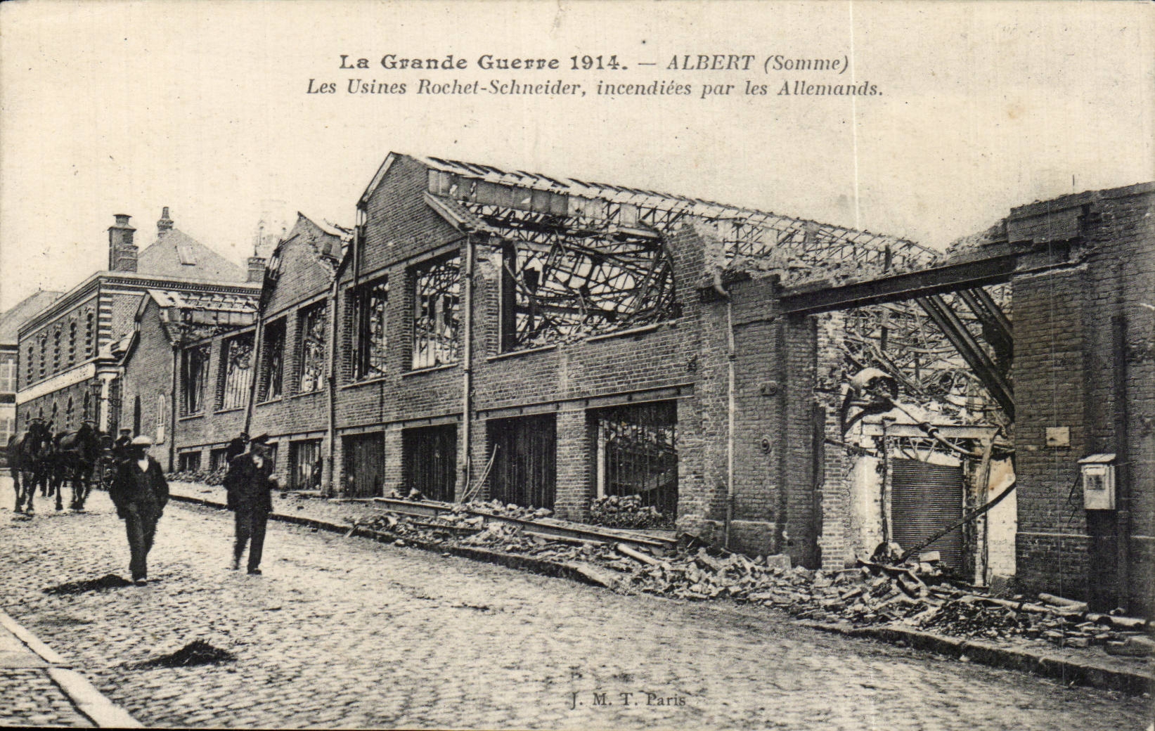 CPA Albert the factories Schneider Ratchet set fire to by German