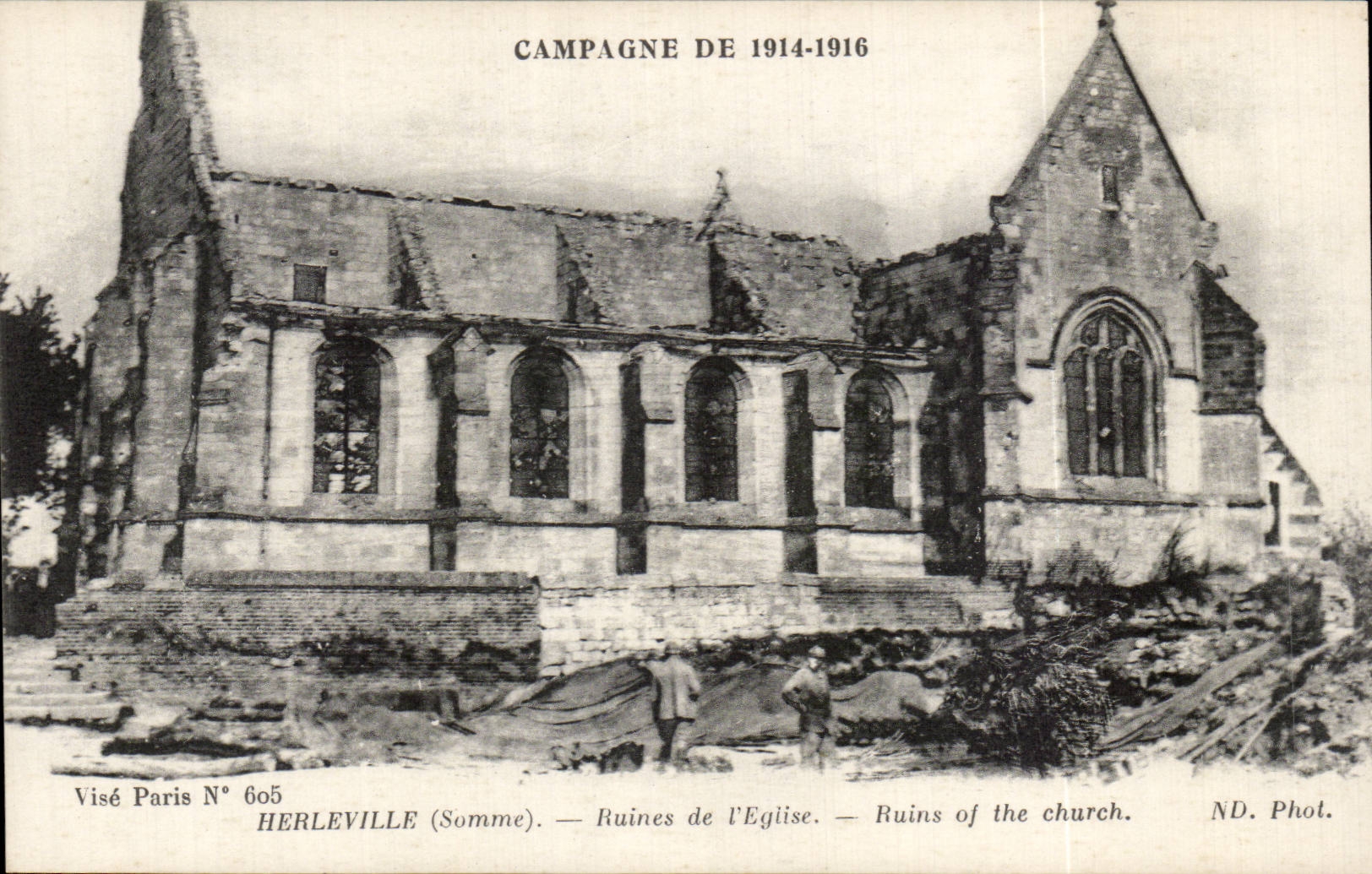 CPA Herleville Ruins of the church