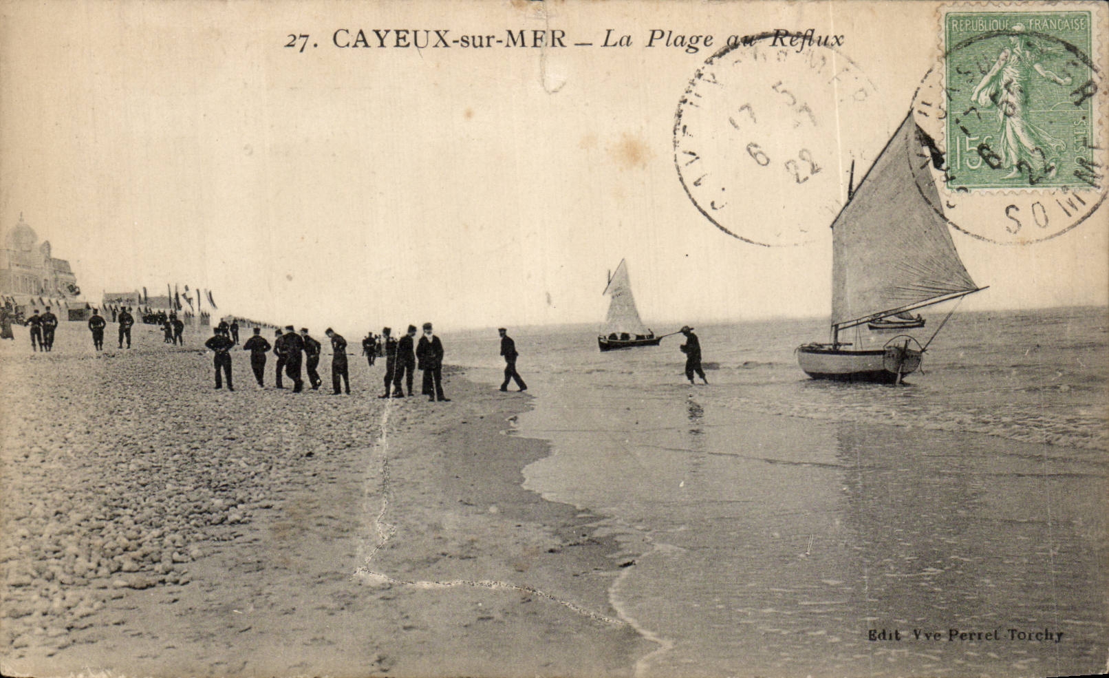 CPA Cayeux on Sea the beach with the backward flow