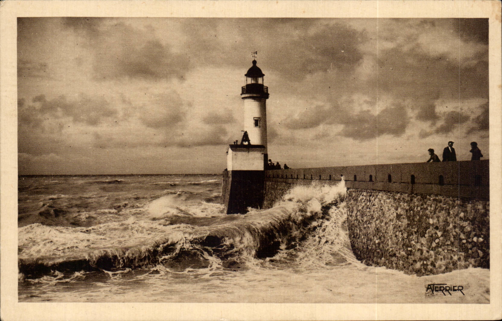 CPA Treport the headlight by Lighthouse storm