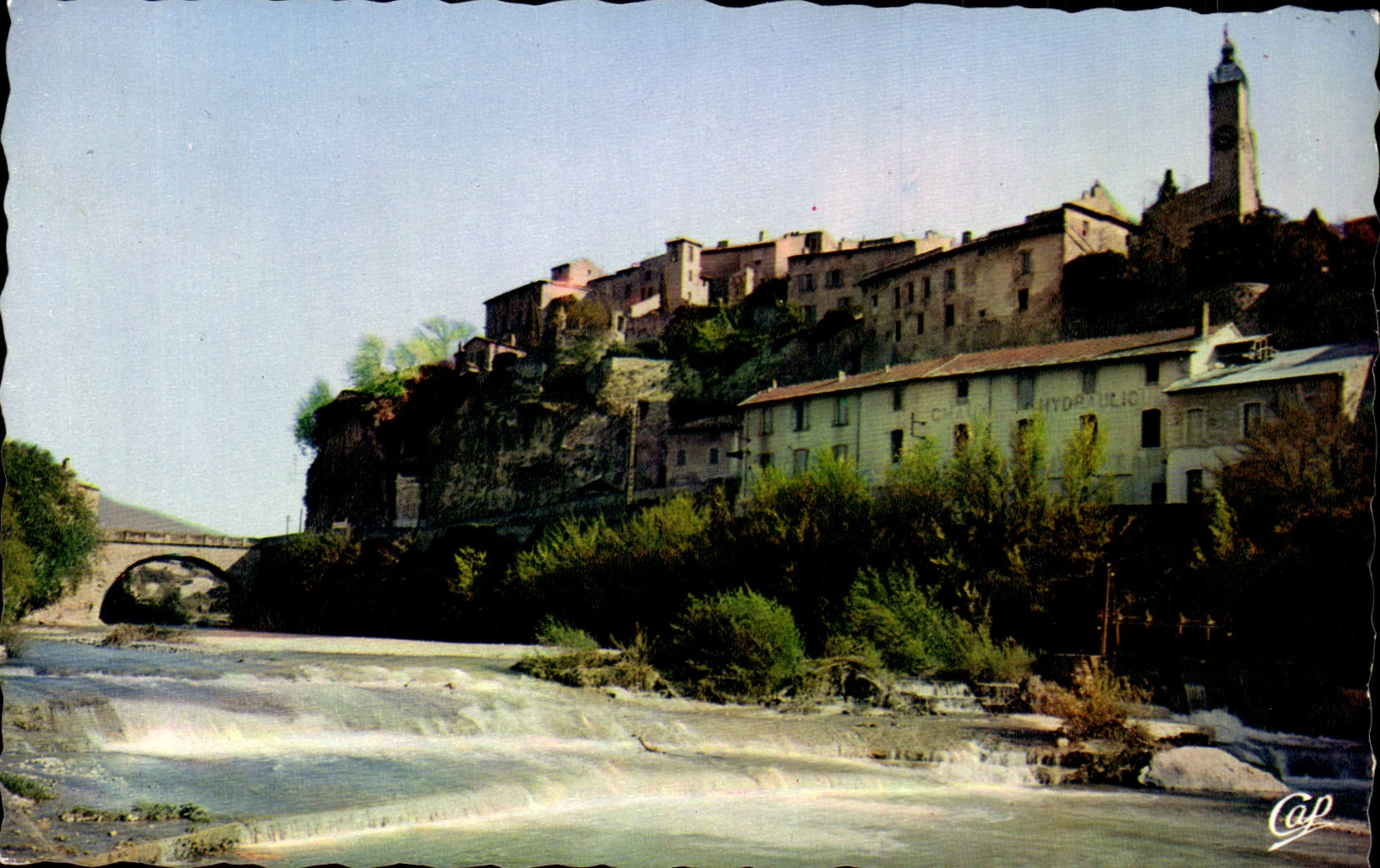 CPSM Vaison the Roman the Roman bridge the ouveze the old city and the belfry