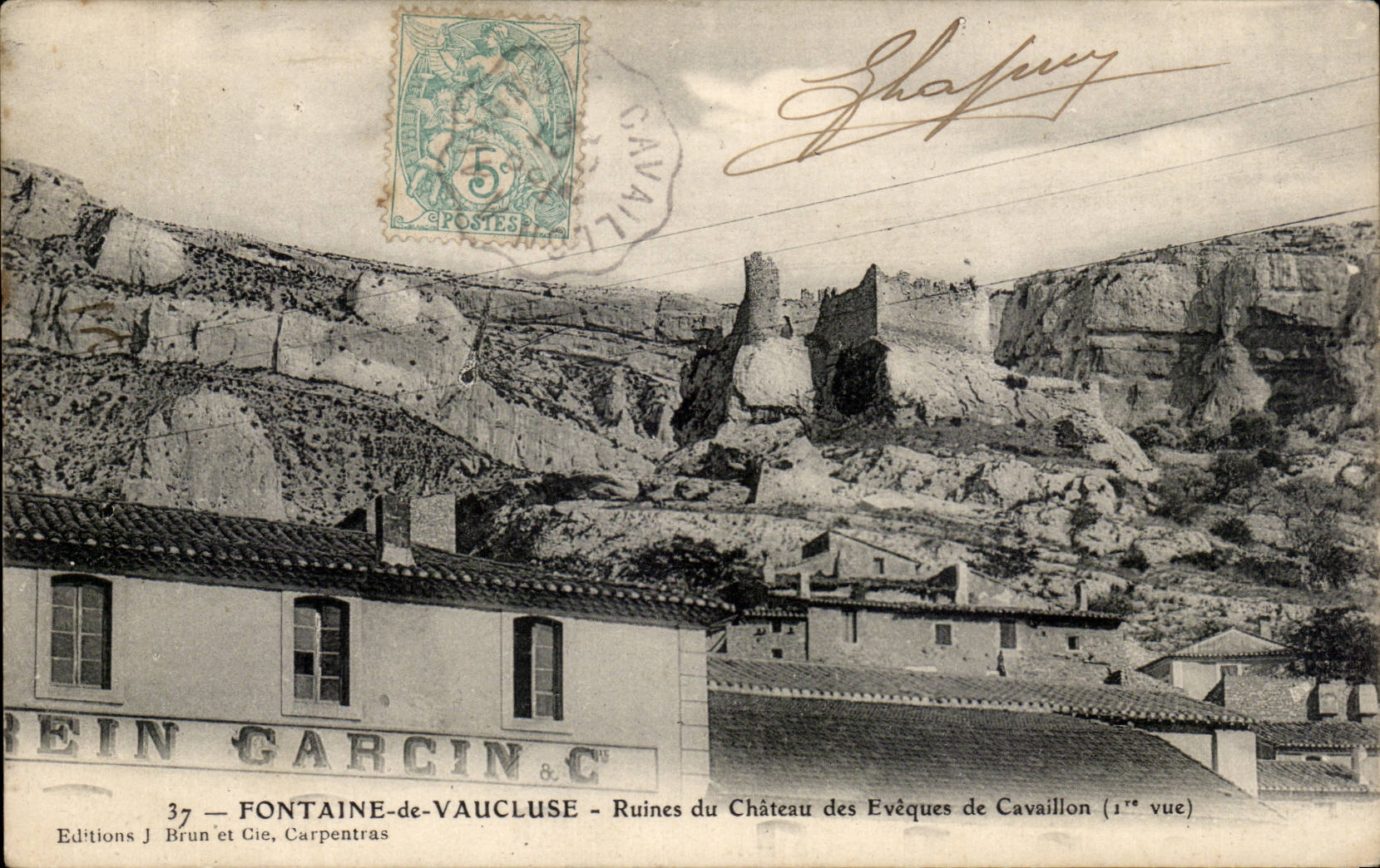 CPA Brunnen der Vaucluse-Ruinen des Schlosses der Bishops von Cavaillon