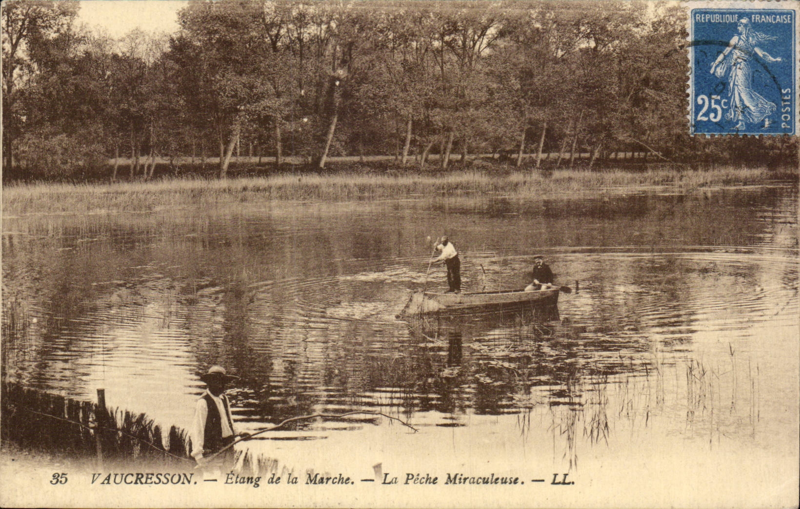 CPA Vaucresson Teich des Markt Fischens wundersam