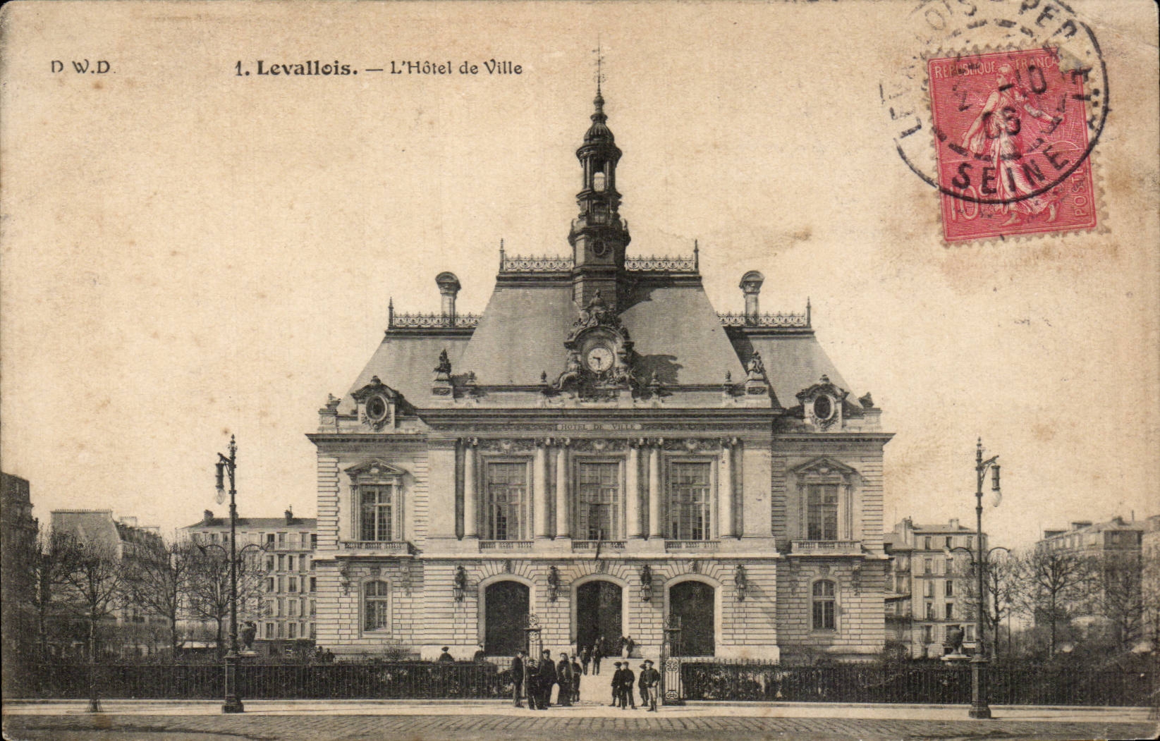 CPA Levallois Perret L'hotel de ville