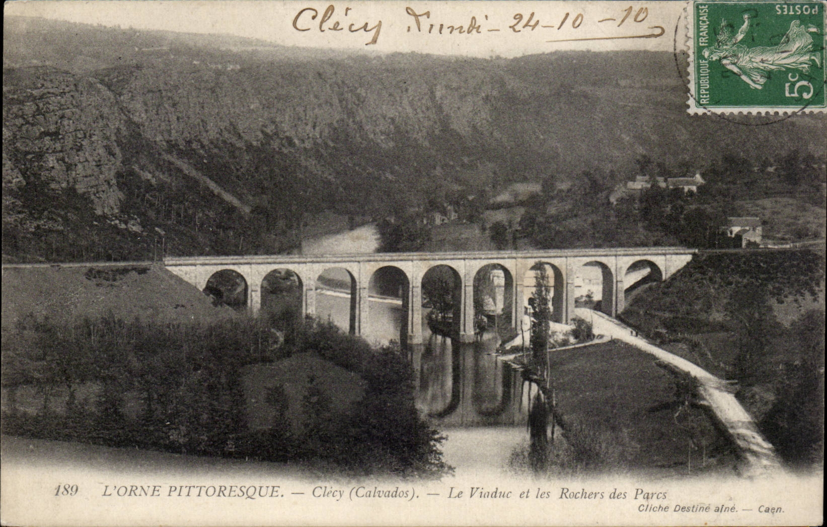 CPA Clecy the viaduct and the rock of the parks