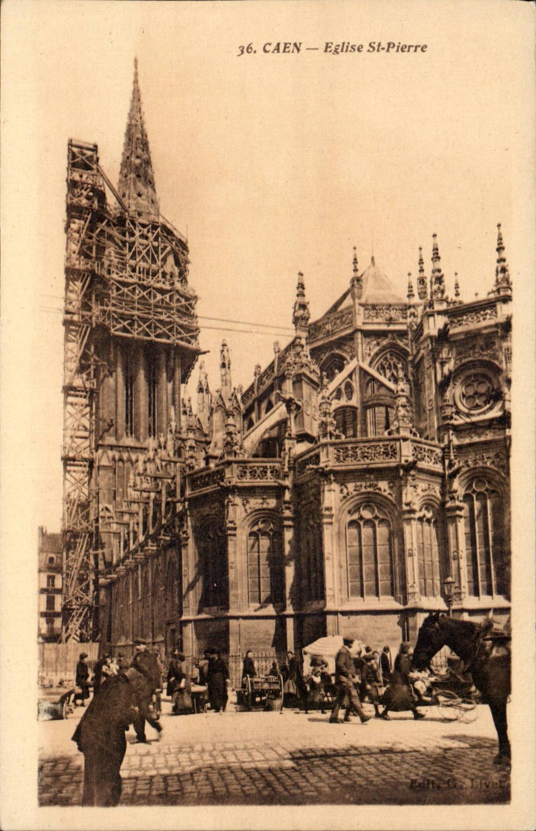 CPA heilige Caen Kirche Pierre (netter Schuss)