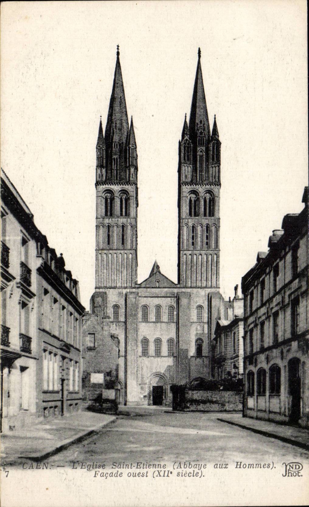 CPA Caen westliche Front Kirche-Saint-Etienne(Abtei mit den Mannern)