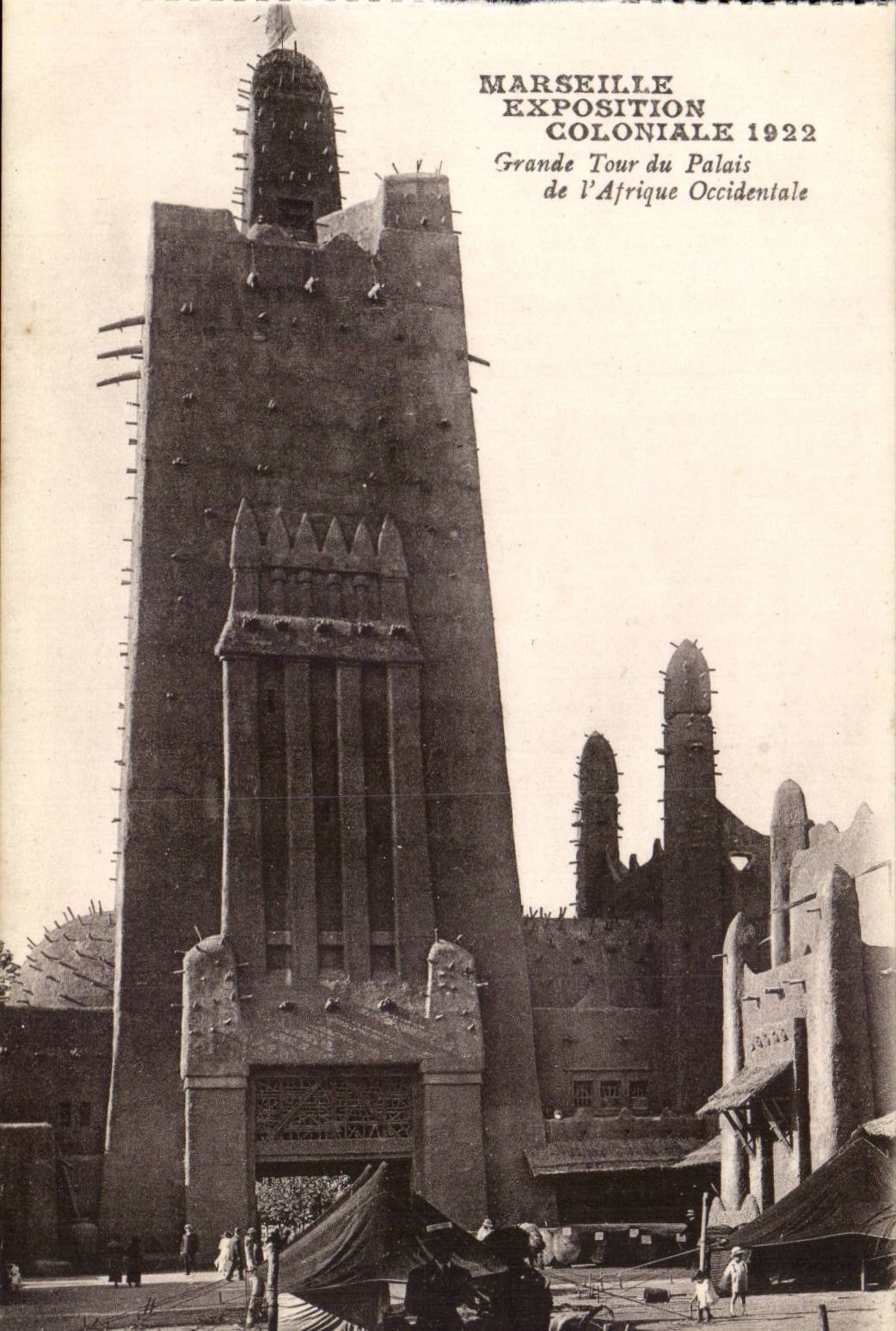 CPA Marseille Exposition coloniale 1922 Grande tour du Palais de l'Afrique Occidentale