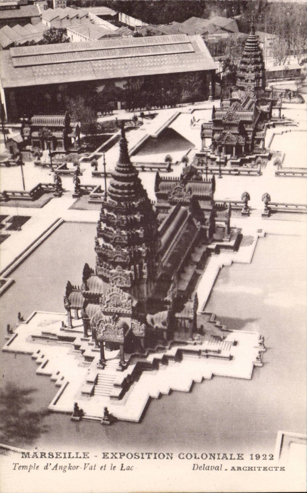 CPA Marseille Exposition coloniale 1922 Temple d'Angkor Vat et le lac