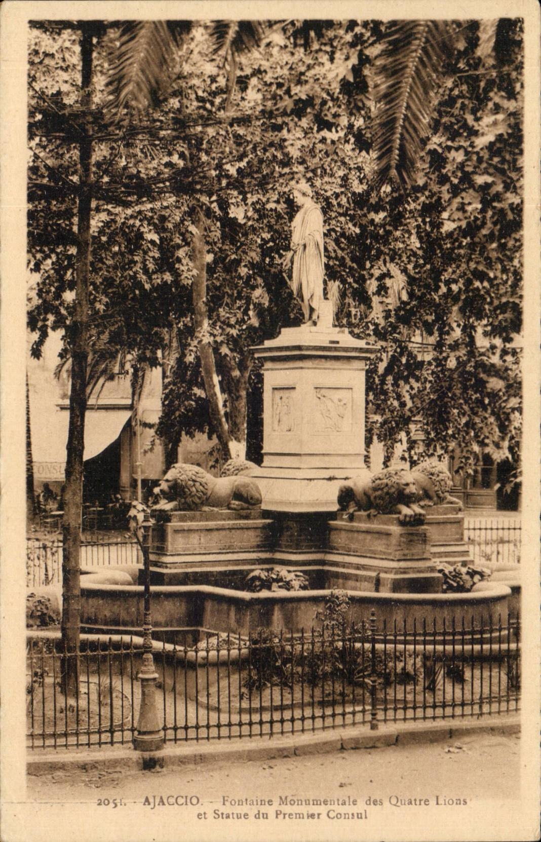 Corsica - Corsica - Ajaccio - Monumental Fountain of the Four Lions - CPA