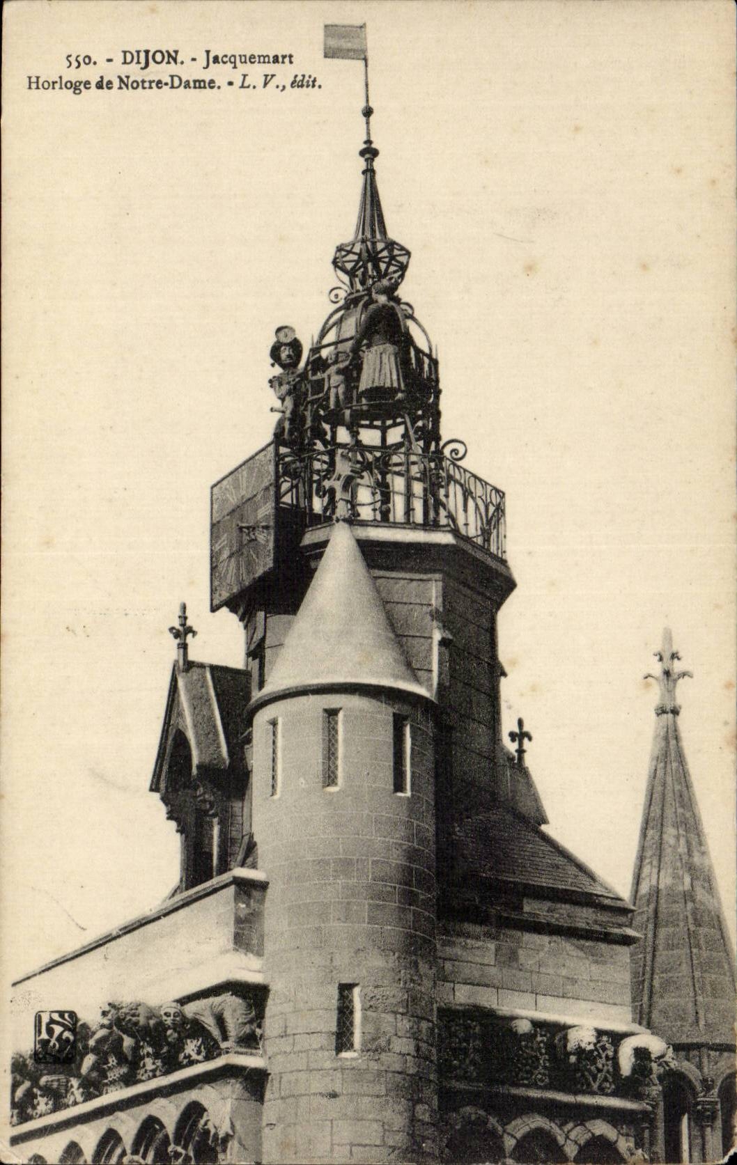 Dijon - Clock of Notre Dame - CPA