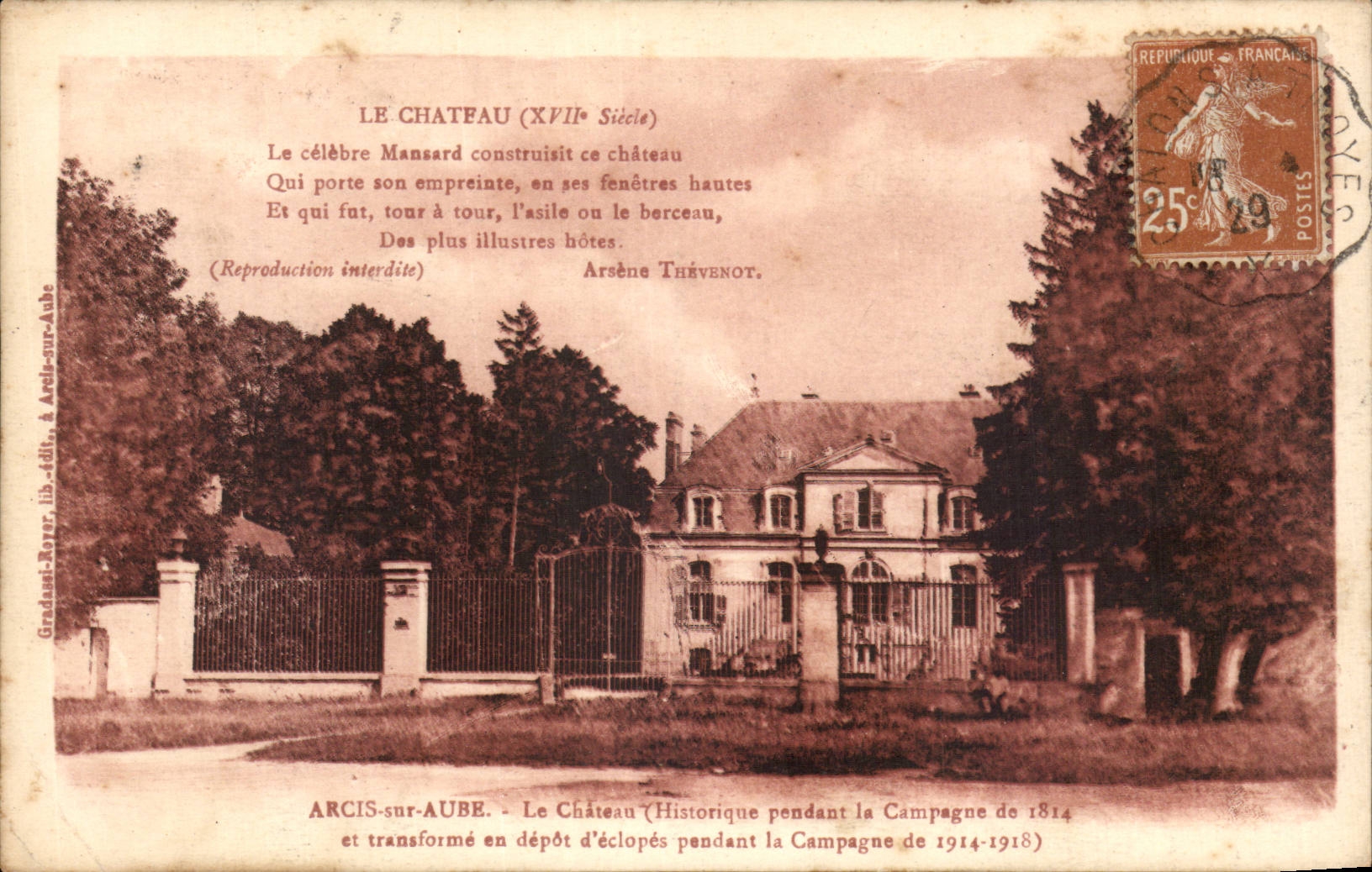 Arcis on Paddle - the Castle - CPA