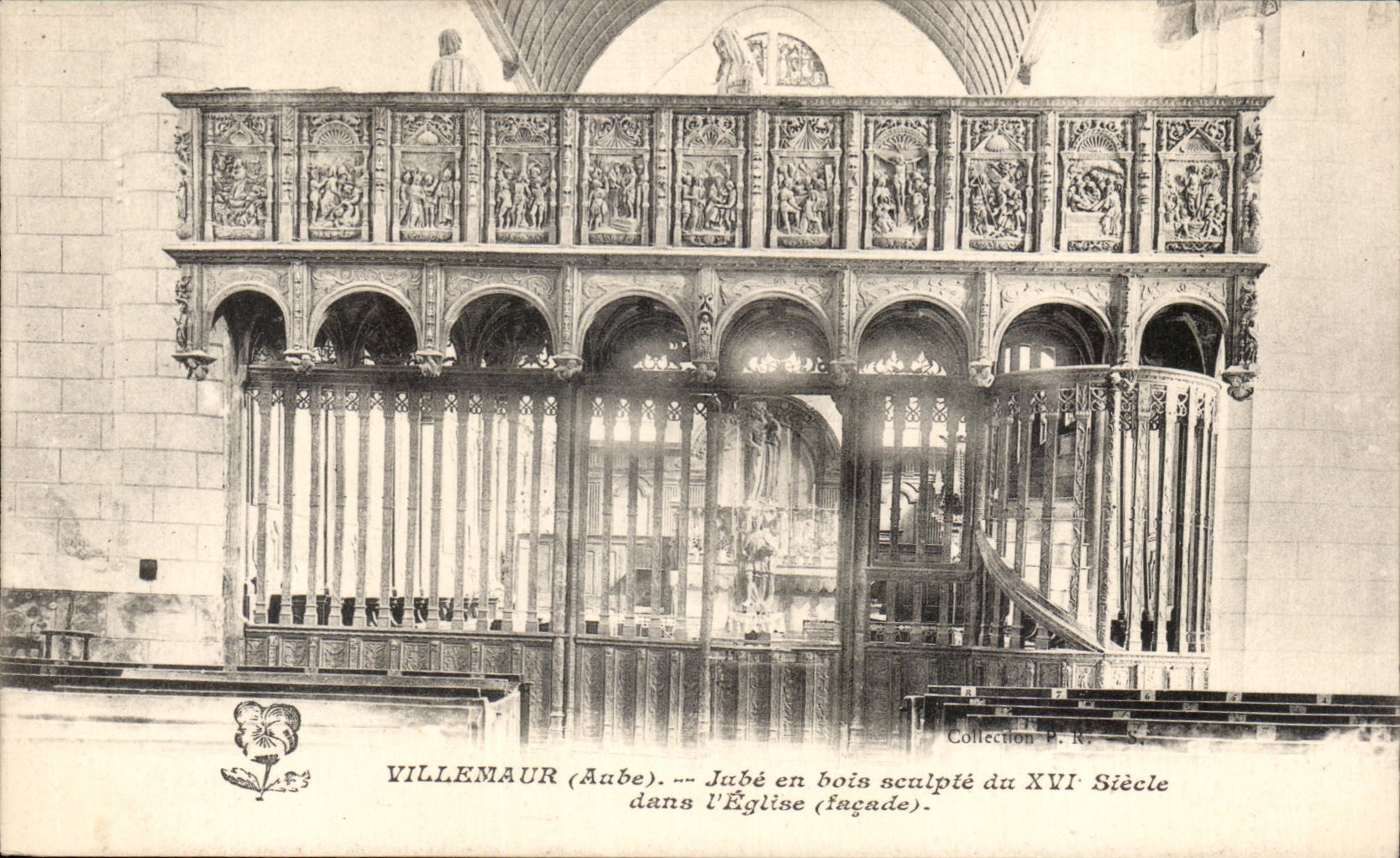 Villemaur - Jube out of wood carves - CPA