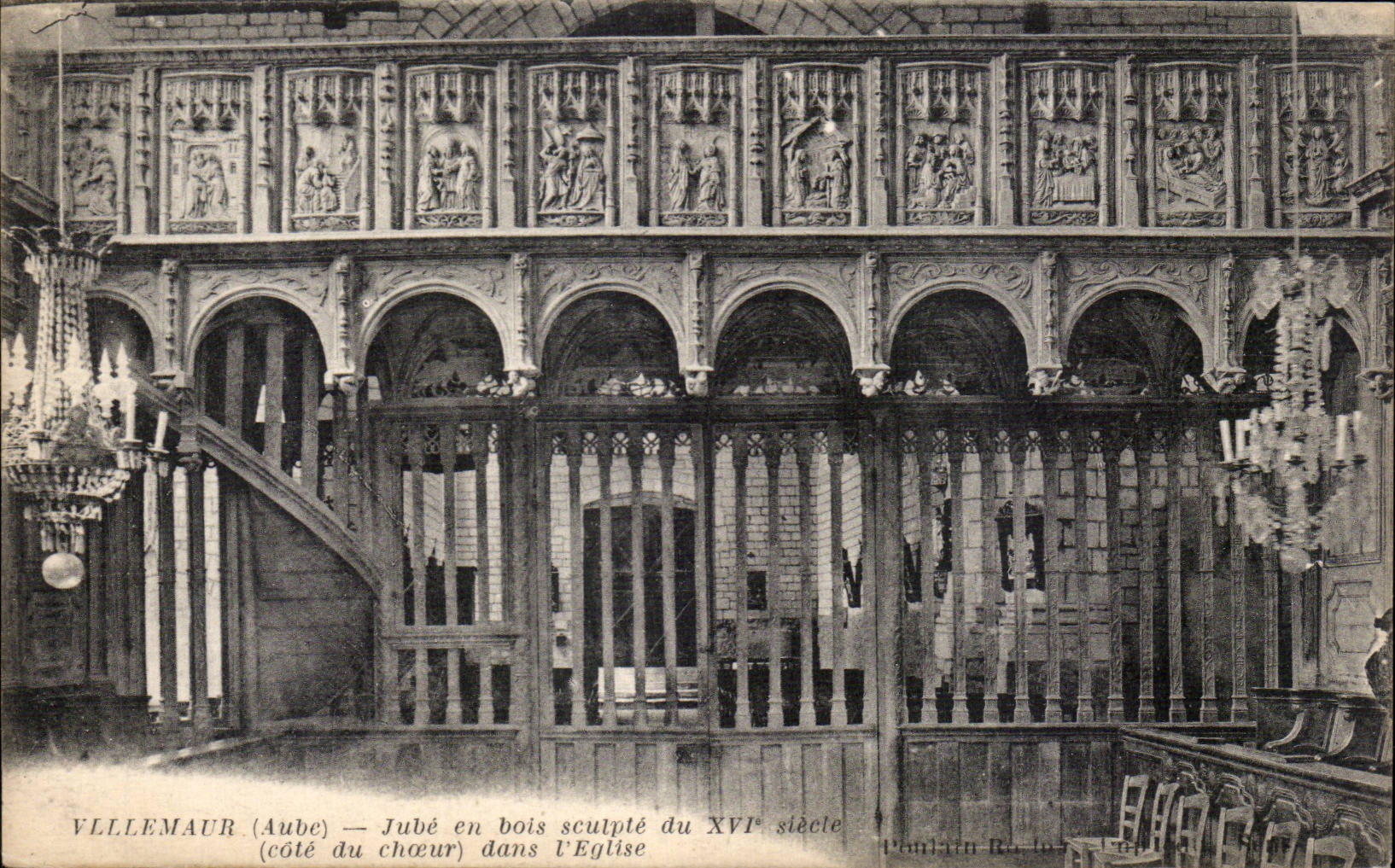 Villemaur - Jube out of wood carves - CPA